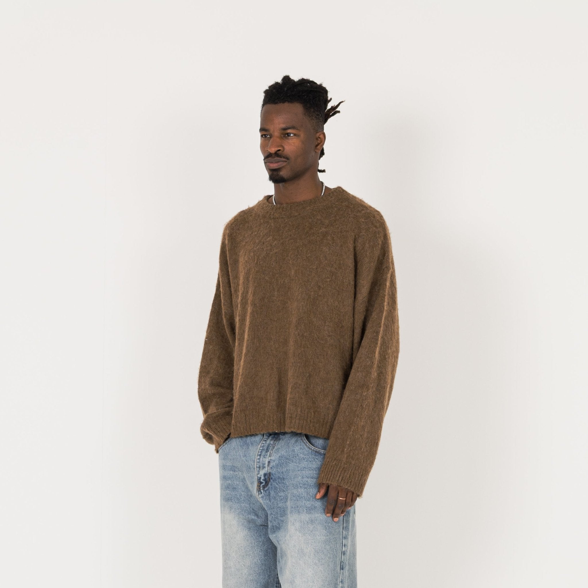 Model view of Destructive Mohair Birch Sweatshirt