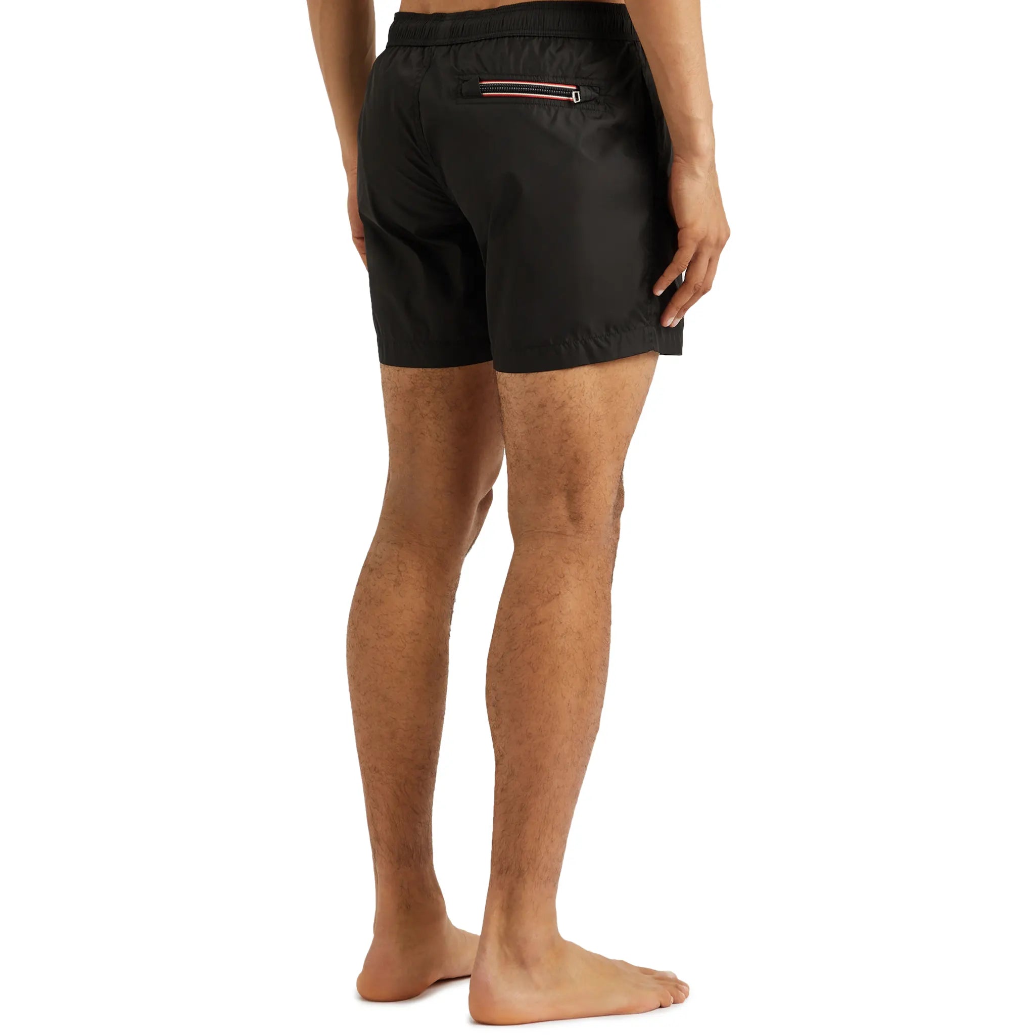 Model Back view of Moncler Black Swim Shorts J10912C0000453326