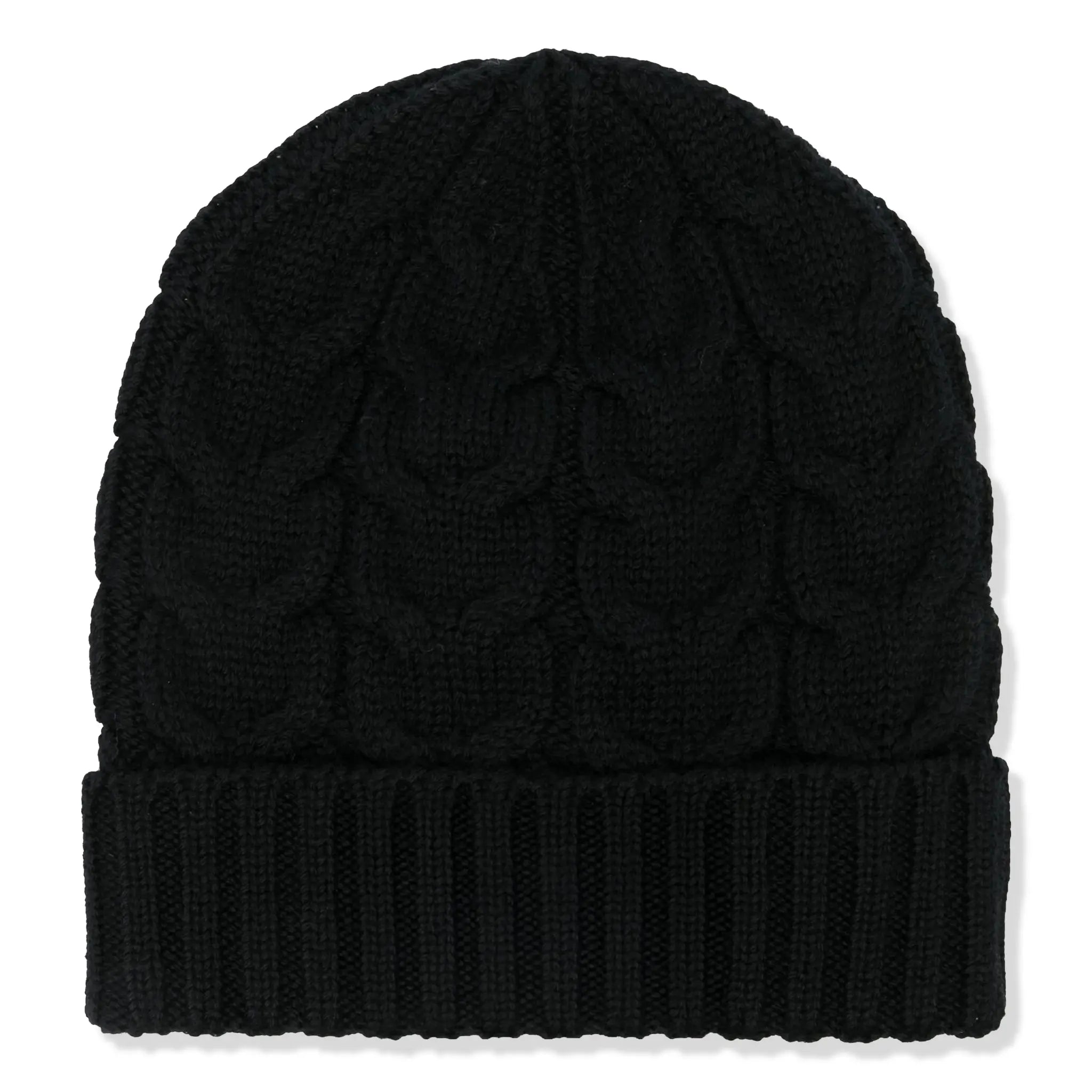 Back View of Moncler Enfant Boys Wool Knit Black Beanie MONA5200105298