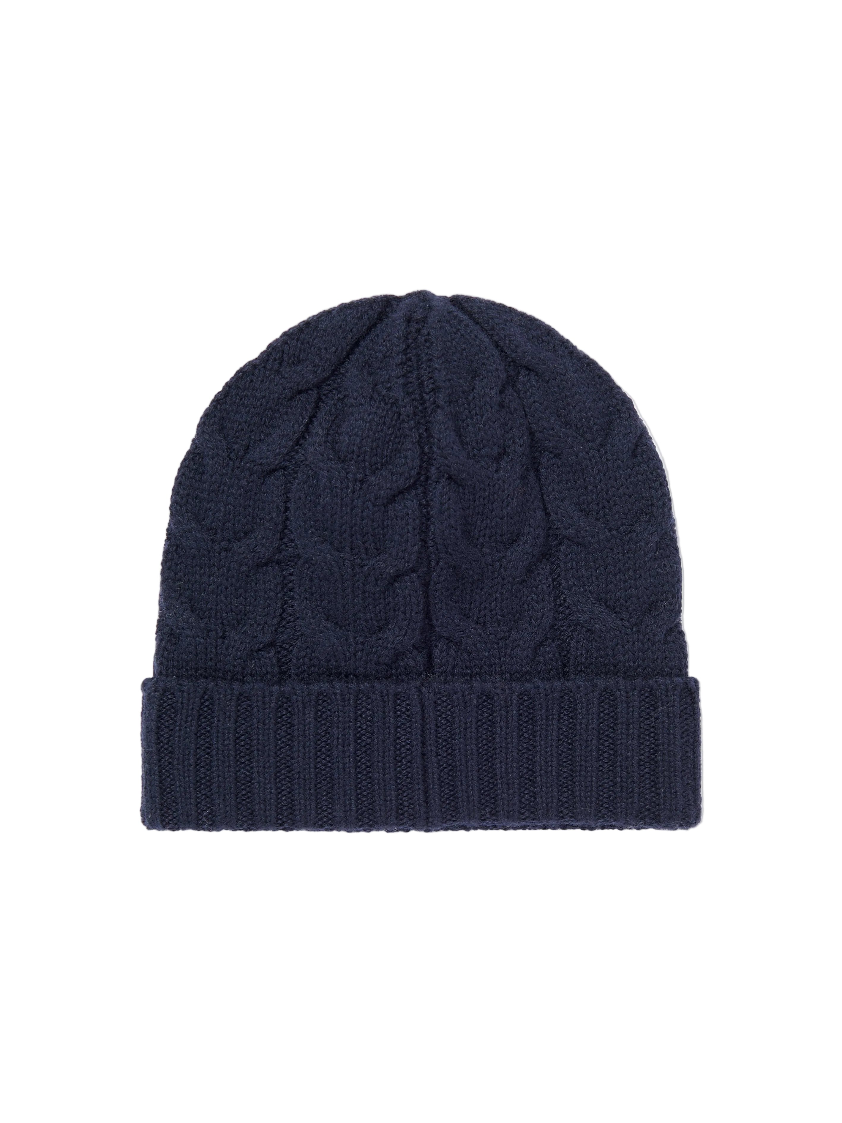 Back View of Moncler Enfant Boys Wool Knit Navy Beanie MONA5199102298
