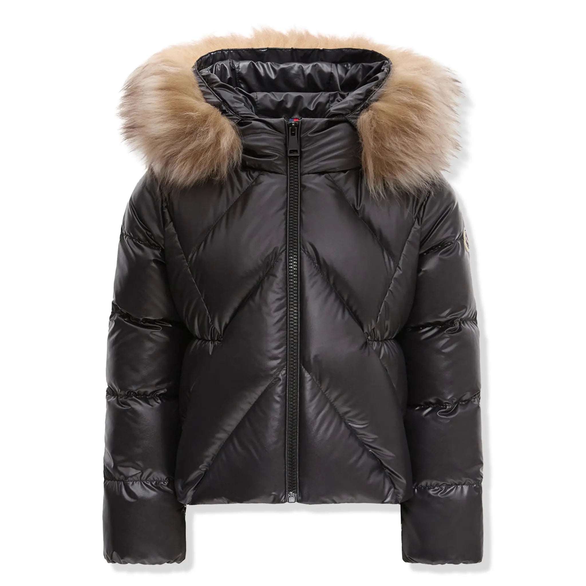 Front View of Moncler Enfant Girls Domas Down Padded Black Jacket MONA5170105235