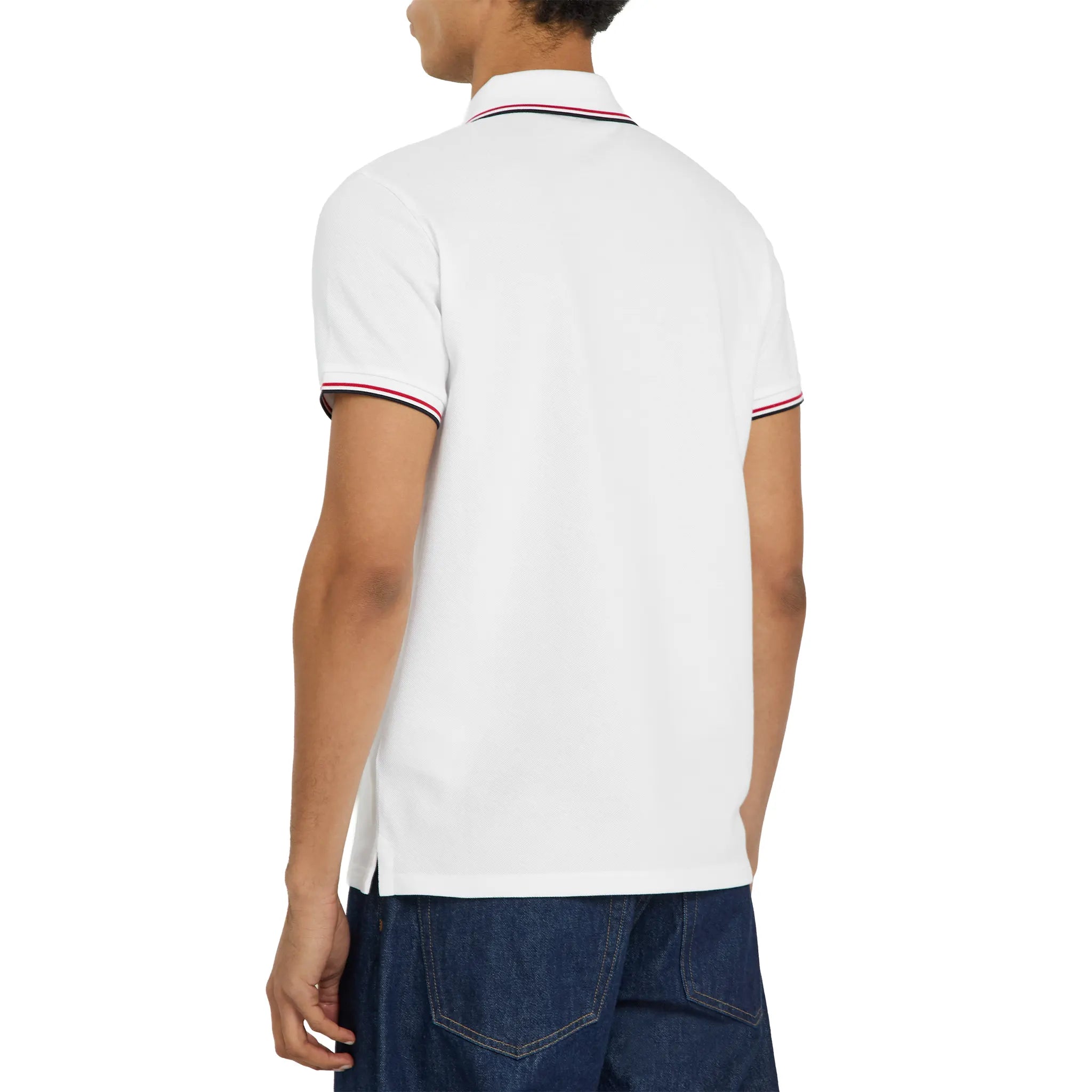 Back View of Moncler Logo Cotton Maglia Polo Shirt K10918A7030084556001