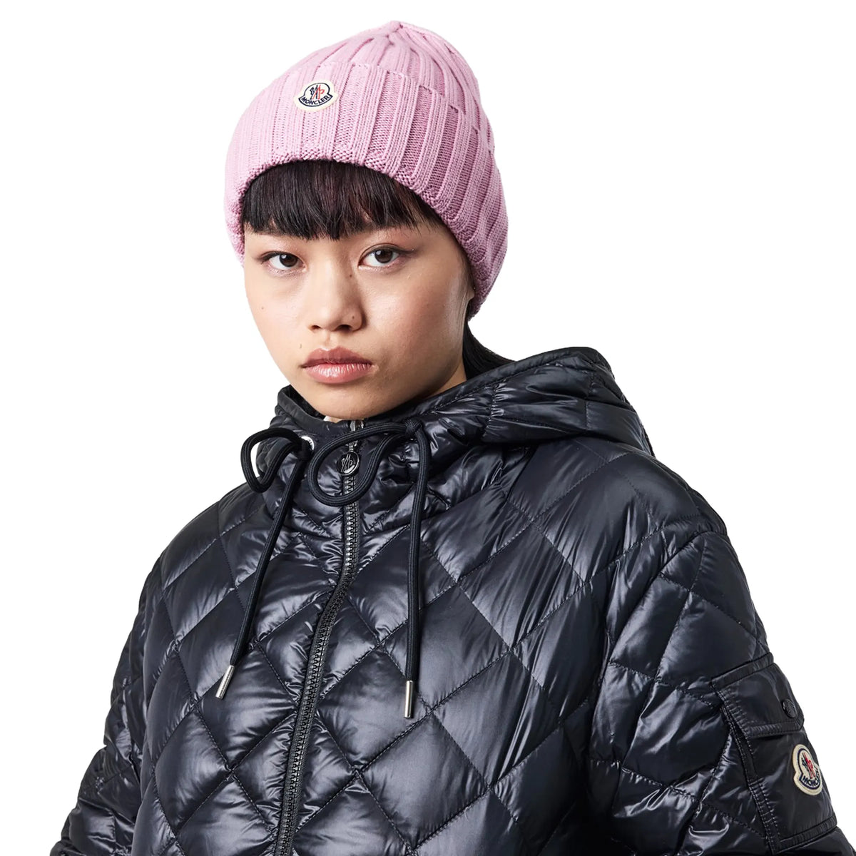 Moncler Logo Pink Beanie |