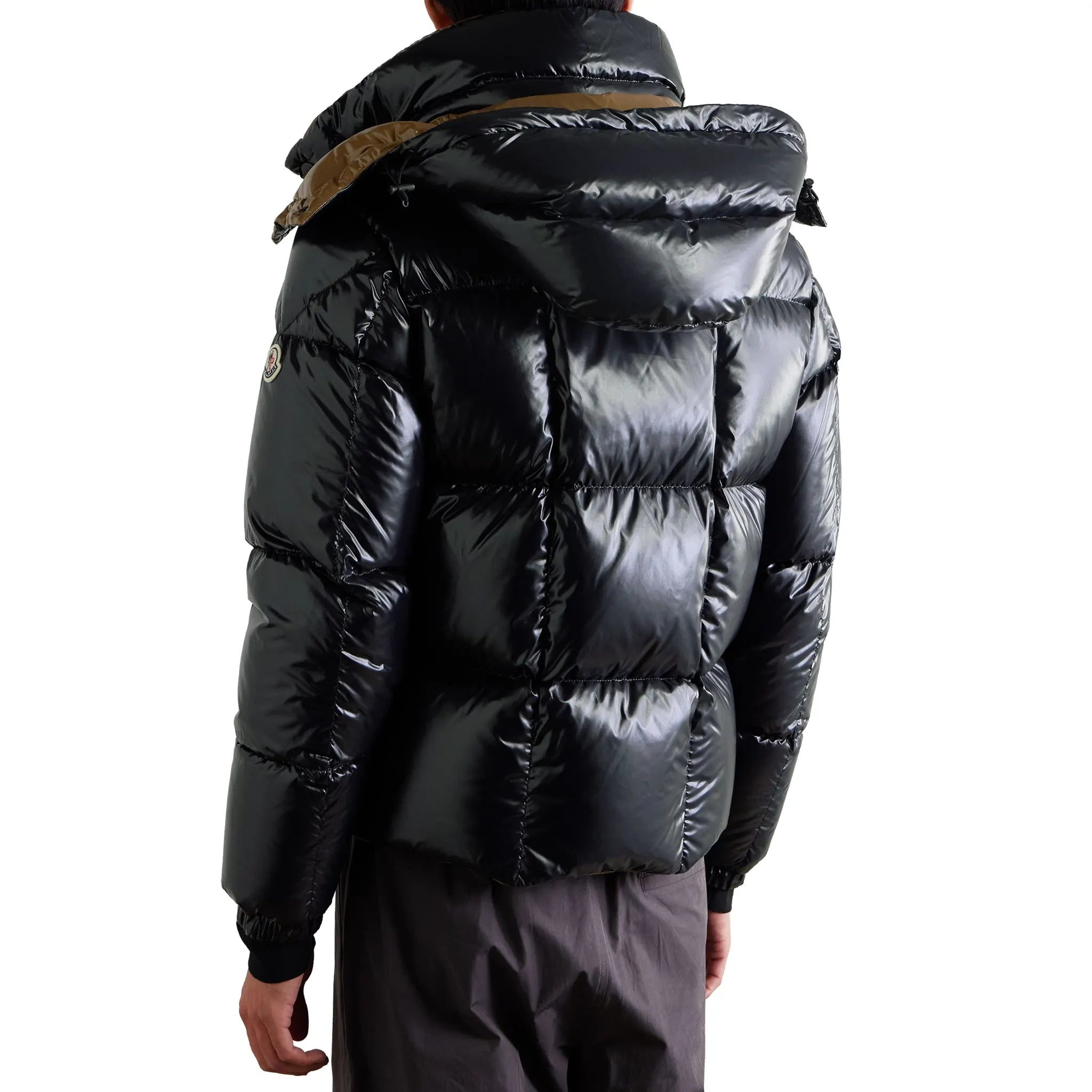 Back Side View of Moncler Parana Hooded Short Down Black Jacket