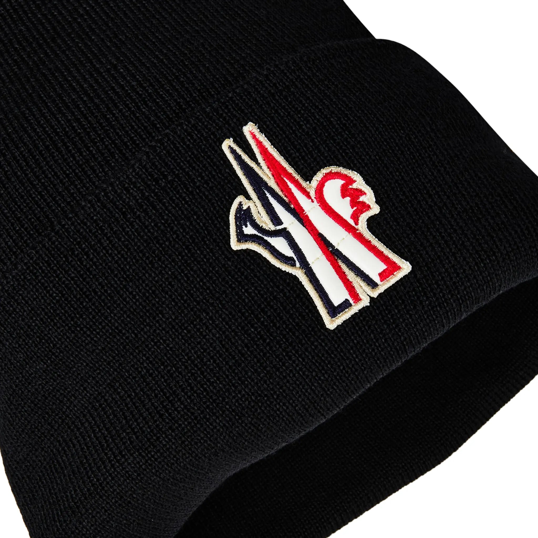 Detailed View of Moncler Pure Wool Black Beanie J20973B1000009974