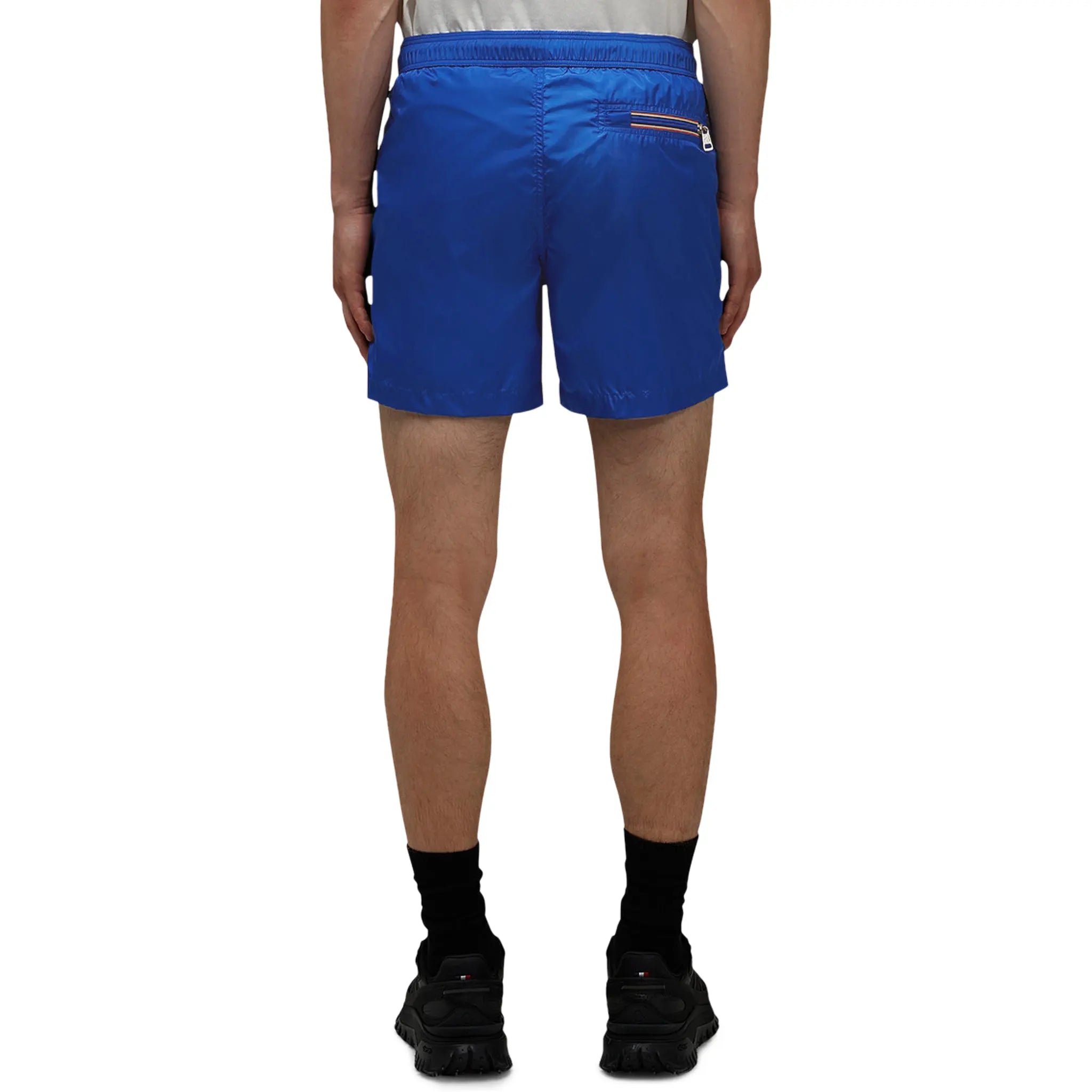 Model Back view of Moncler Royal Blue Swim Shorts J10912C0000453326