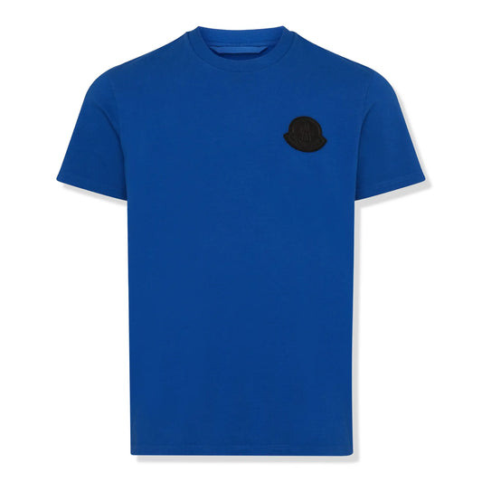 Moncler Patched Logo Short Sleeve Blue T Shirt