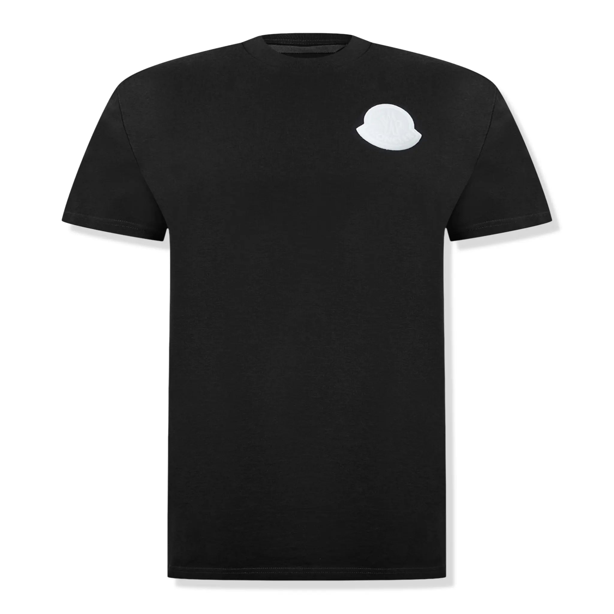 Front view of Moncler SN44 Patched Logo Short Sleeve Charcoal T Shirt J10918C0004583927998