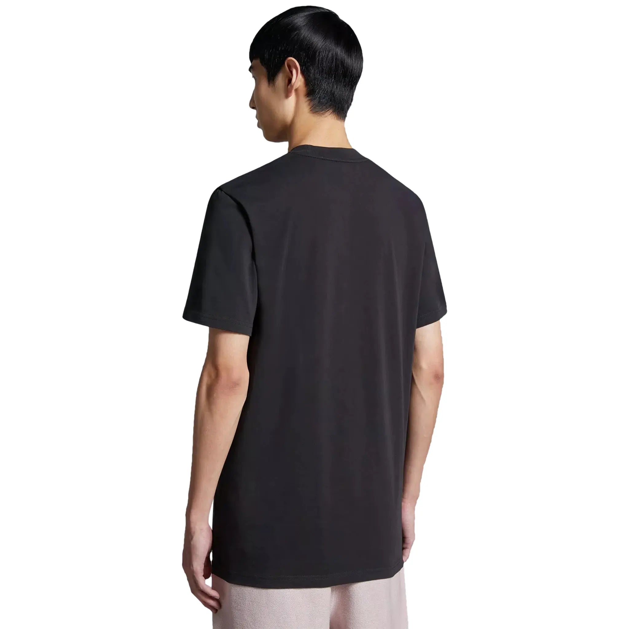 Model Back view of Moncler SN44 Patched Logo Short Sleeve Charcoal T Shirt J10918C0004583927998