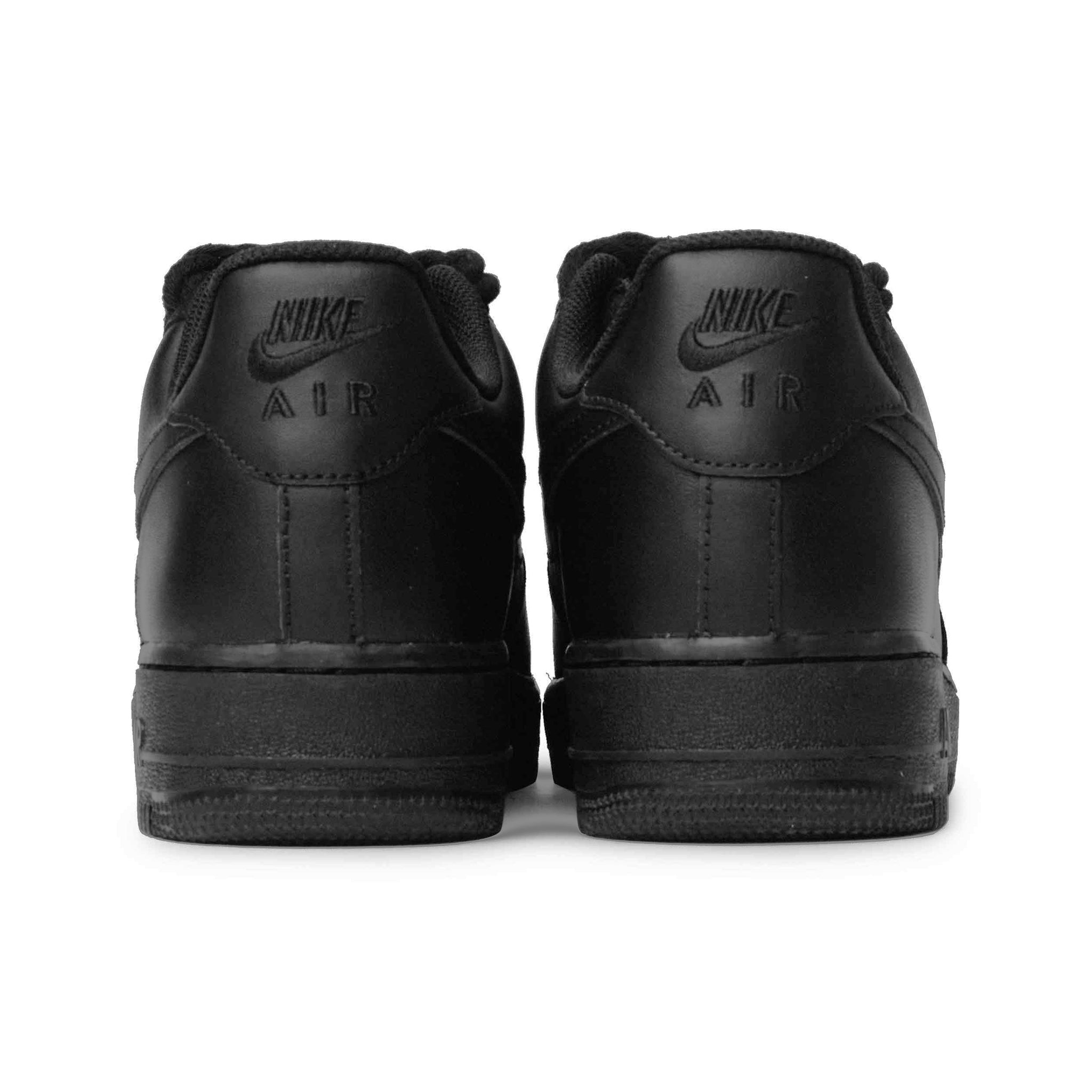 Back view of Nike Air Force 1 Low Rope Lace Black (GS) 314192-009