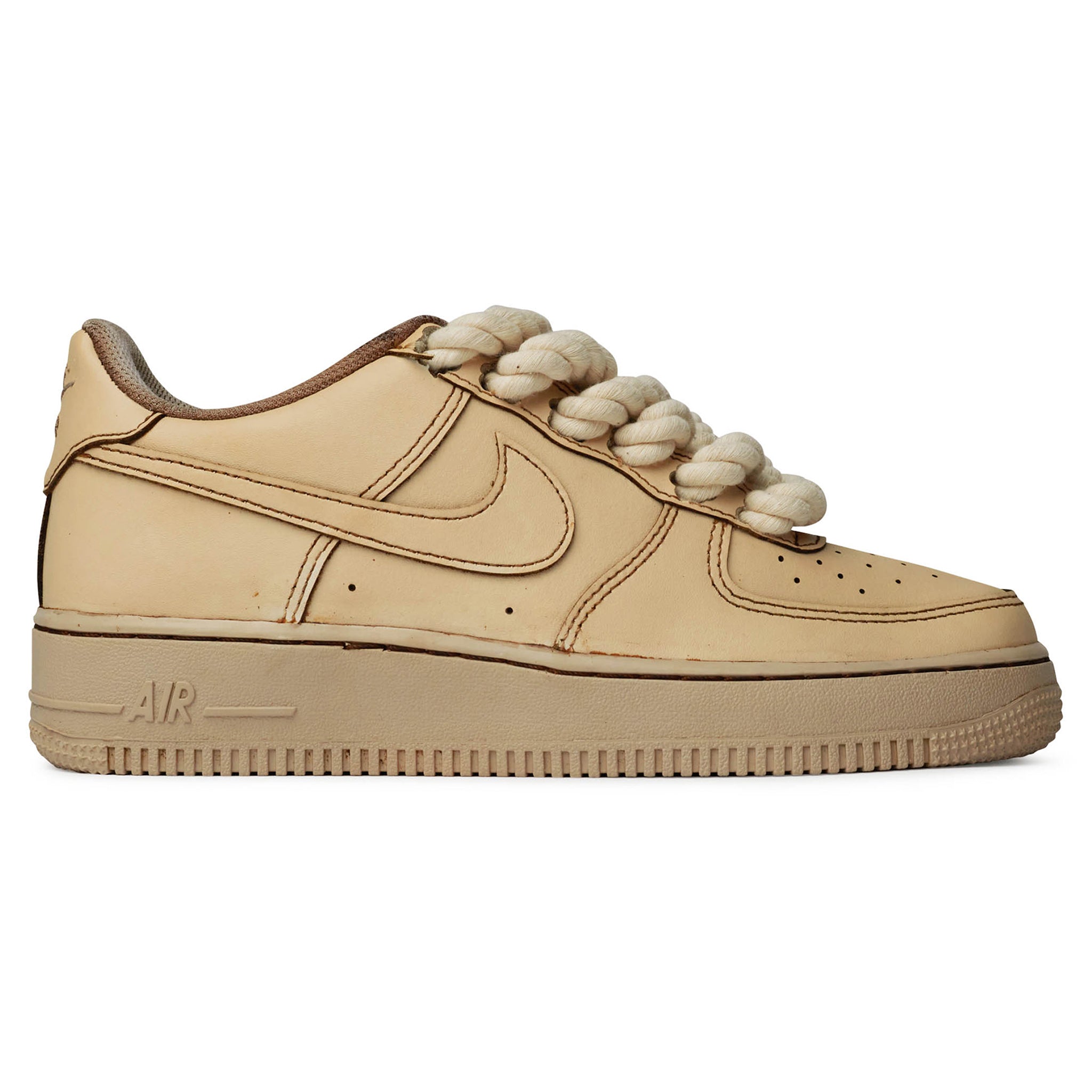Side view of Nike Air Force 1 Low Rope Lace Coffee CW2288-111
