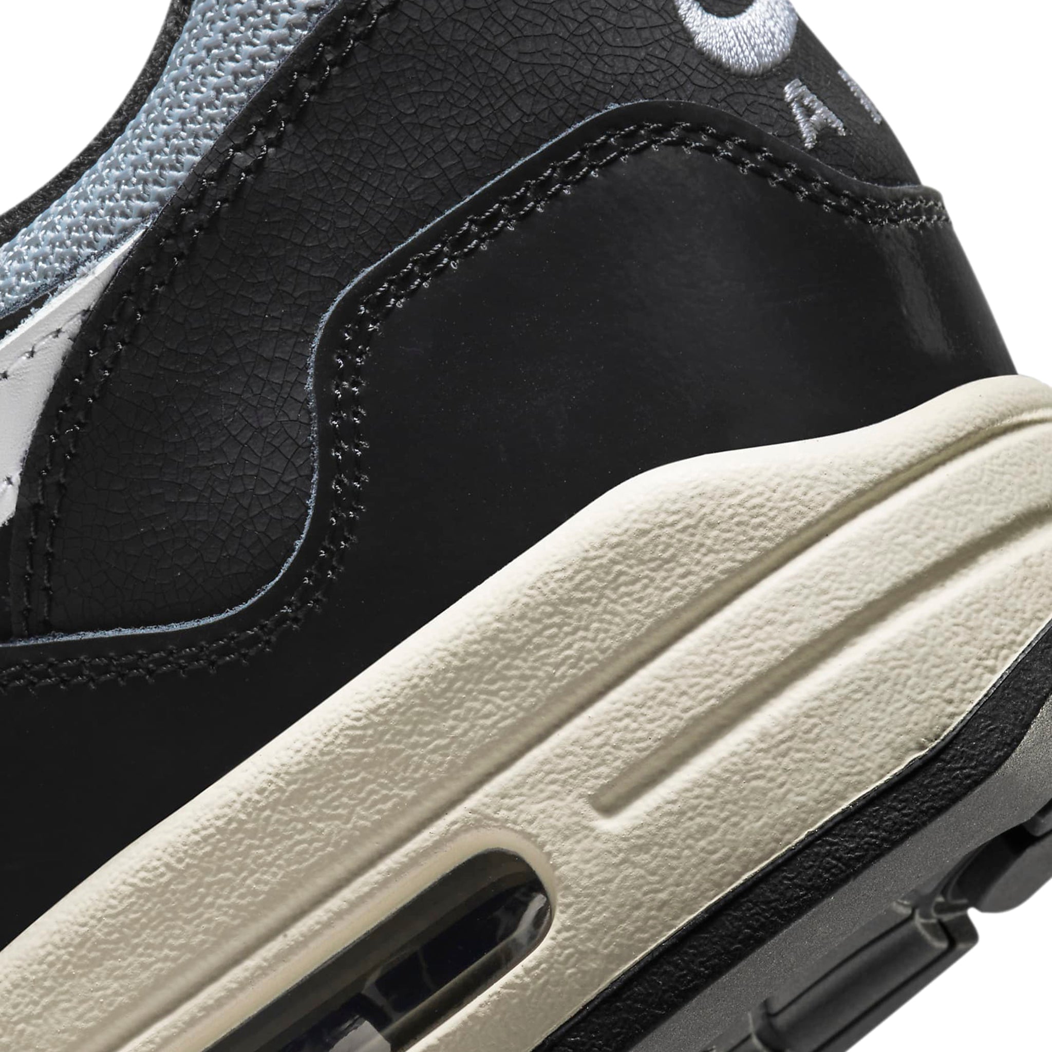 Back view of Nike Air Max 1 Patta Waves Black (With Bracelet) DQ0299-001