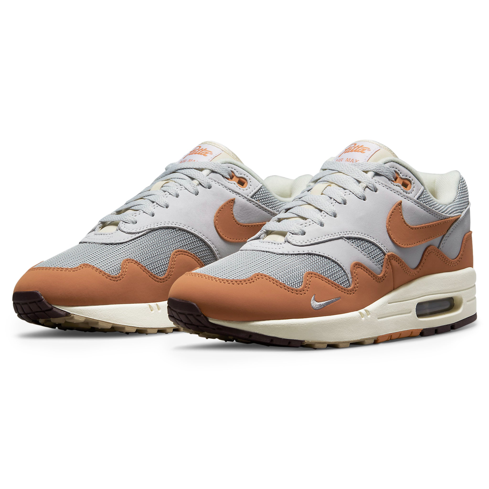 Front side view of Nike Air Max 1 Patta Waves Monarch (With Bracelet) DH1348-001