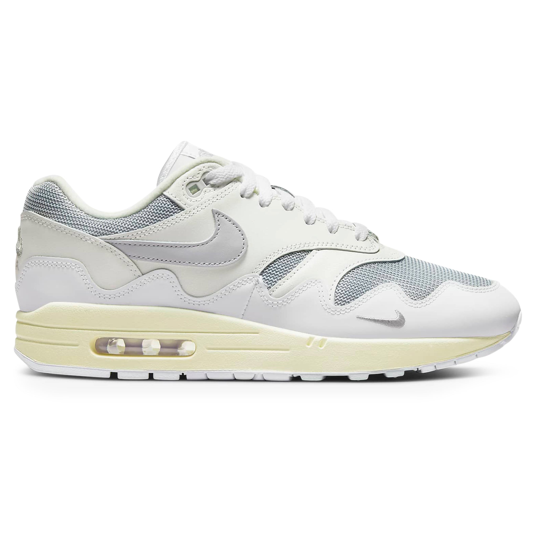 Side view of Nike Air Max 1 Patta Waves White DQ0299-100