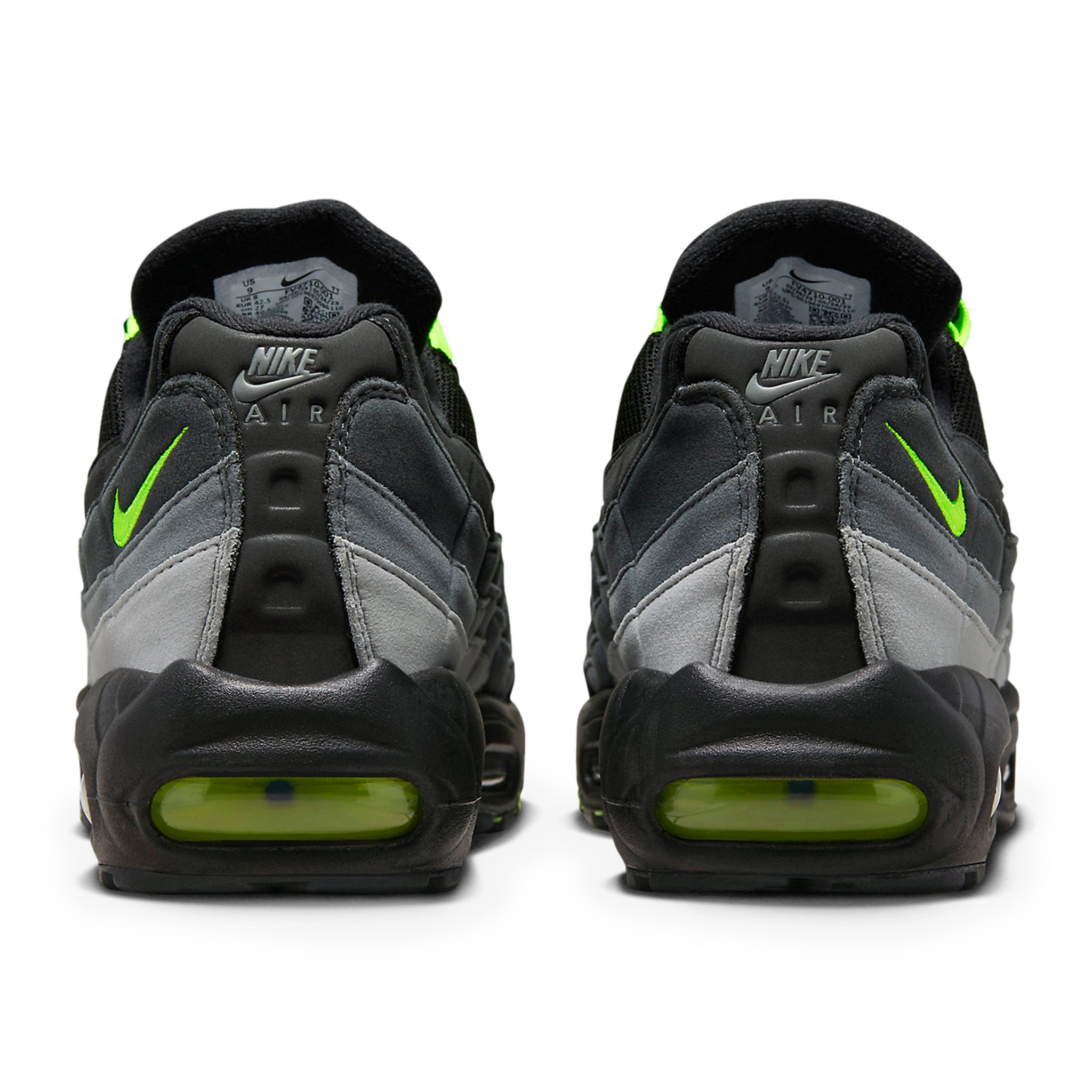 Back view of Nike Air Max 95 Black Neon FV4710-001