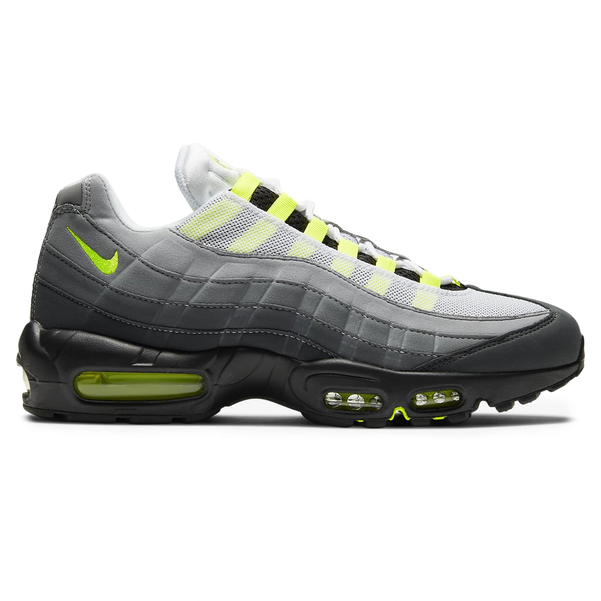 Side view of Nike Air Max 95 OG Neon CT1689-001 