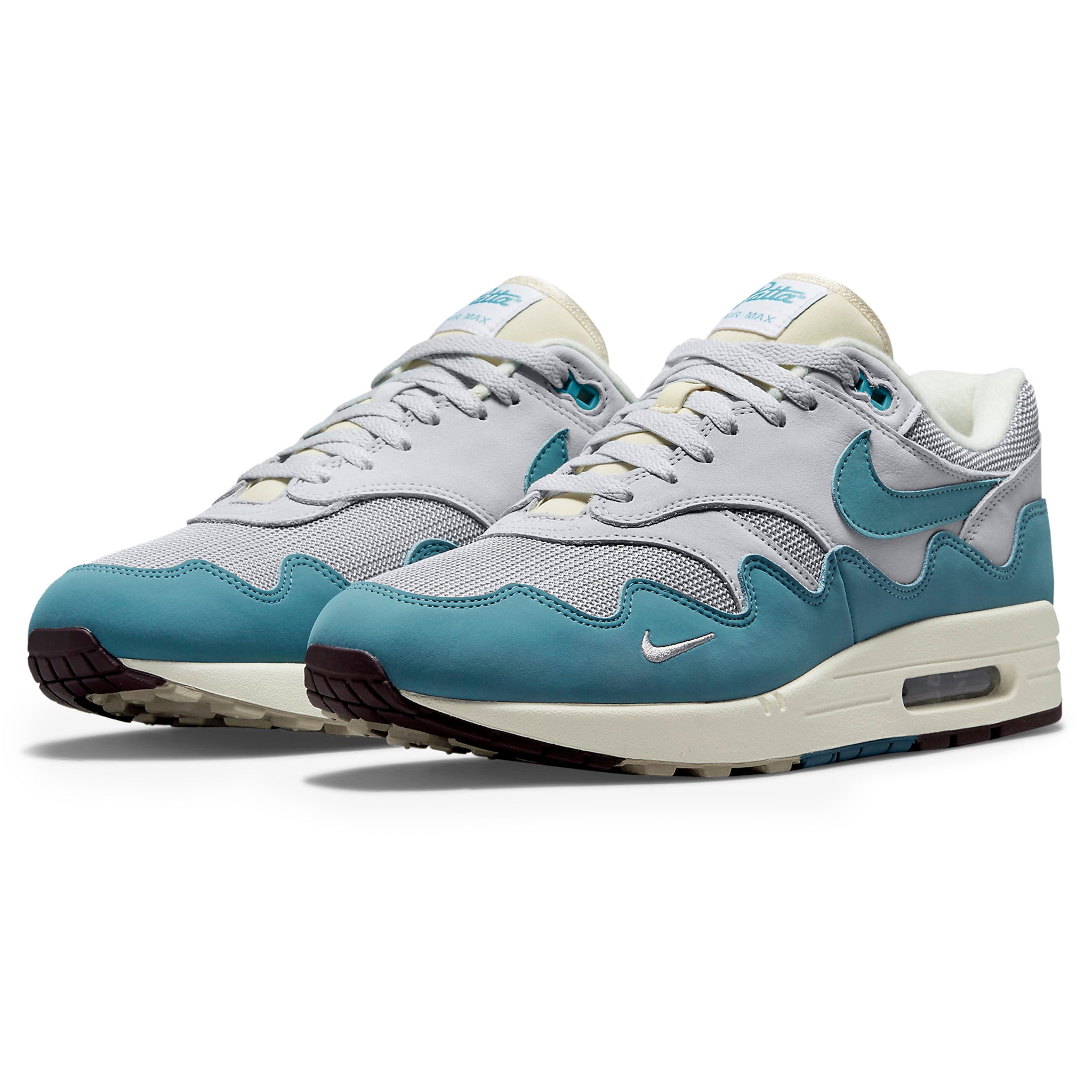 Front side view of Nike Air Max 1 Patta Waves Noise Aqua (With Bracelet) DH1348-004