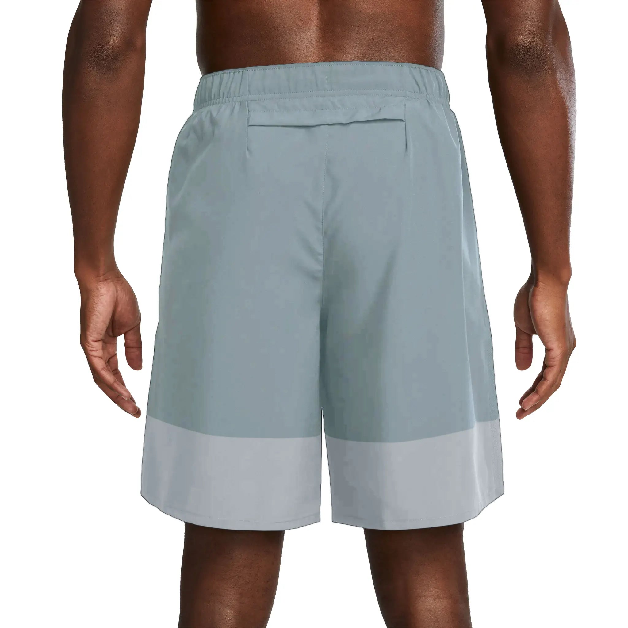 Model back view of Nike Dri-FIT Grey Training Shorts DM6618-084