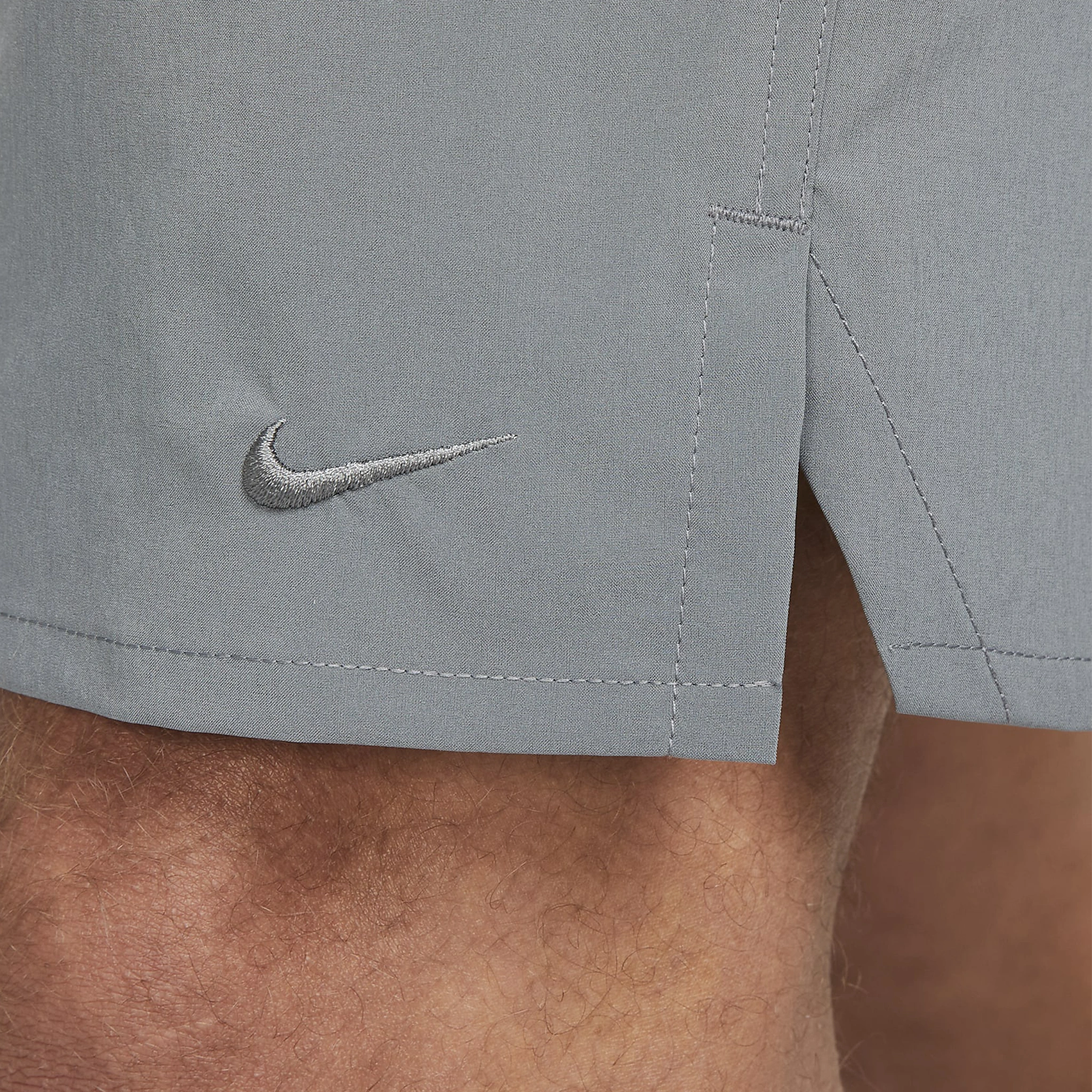 Logo view of Nike Challenger 9-Inch Grey Shorts DV9331-084