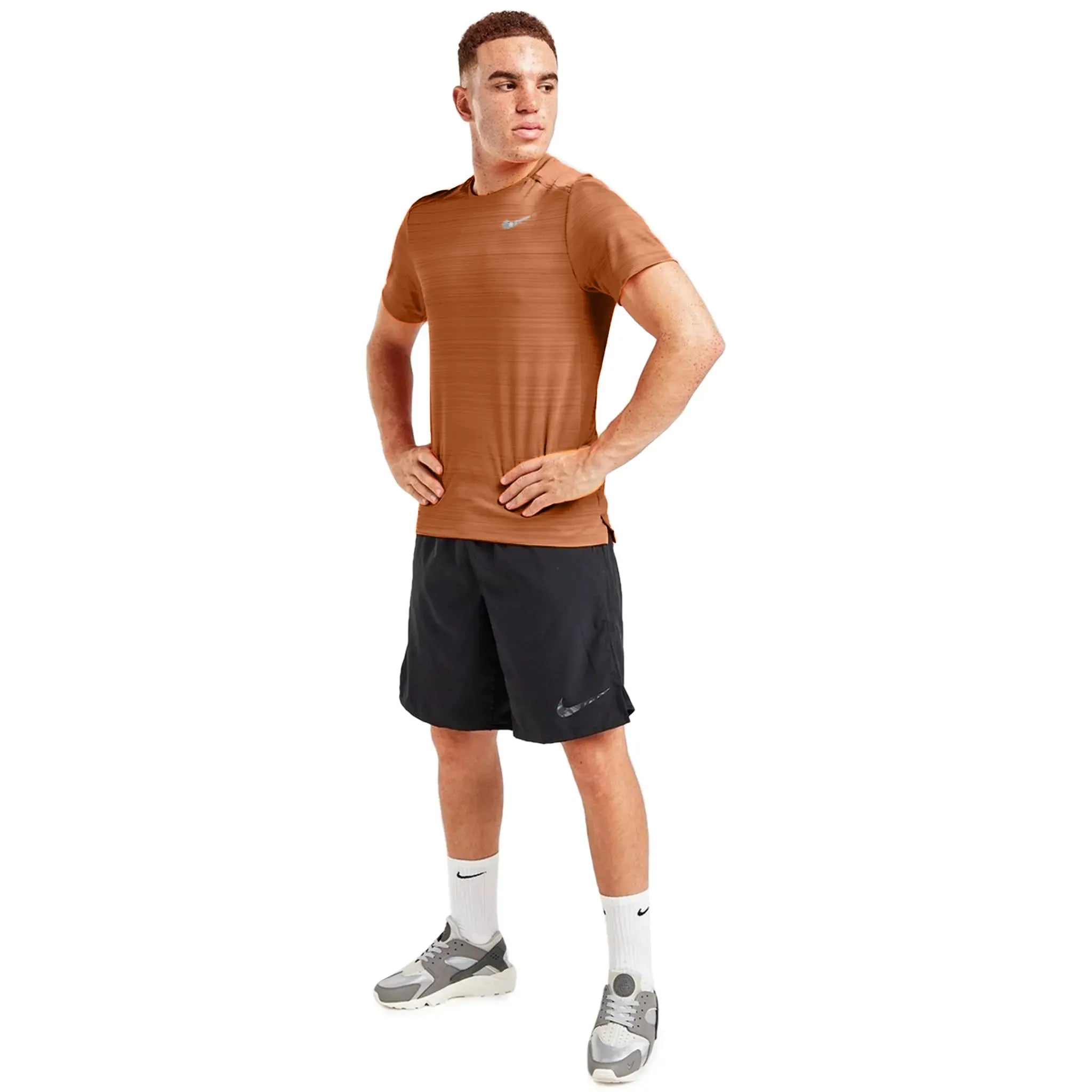 Nike Dri FIT 1.0 Dark Russet Miler Running T Shirt AJ7566 246