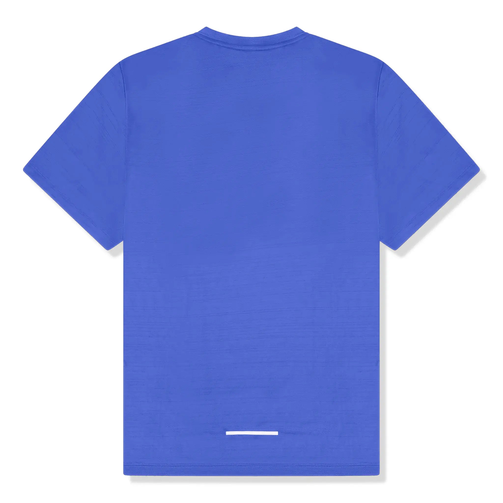 Back view of Nike Dri-FIT 1.0 Blue Miler Running T Shirt AJ7565-480