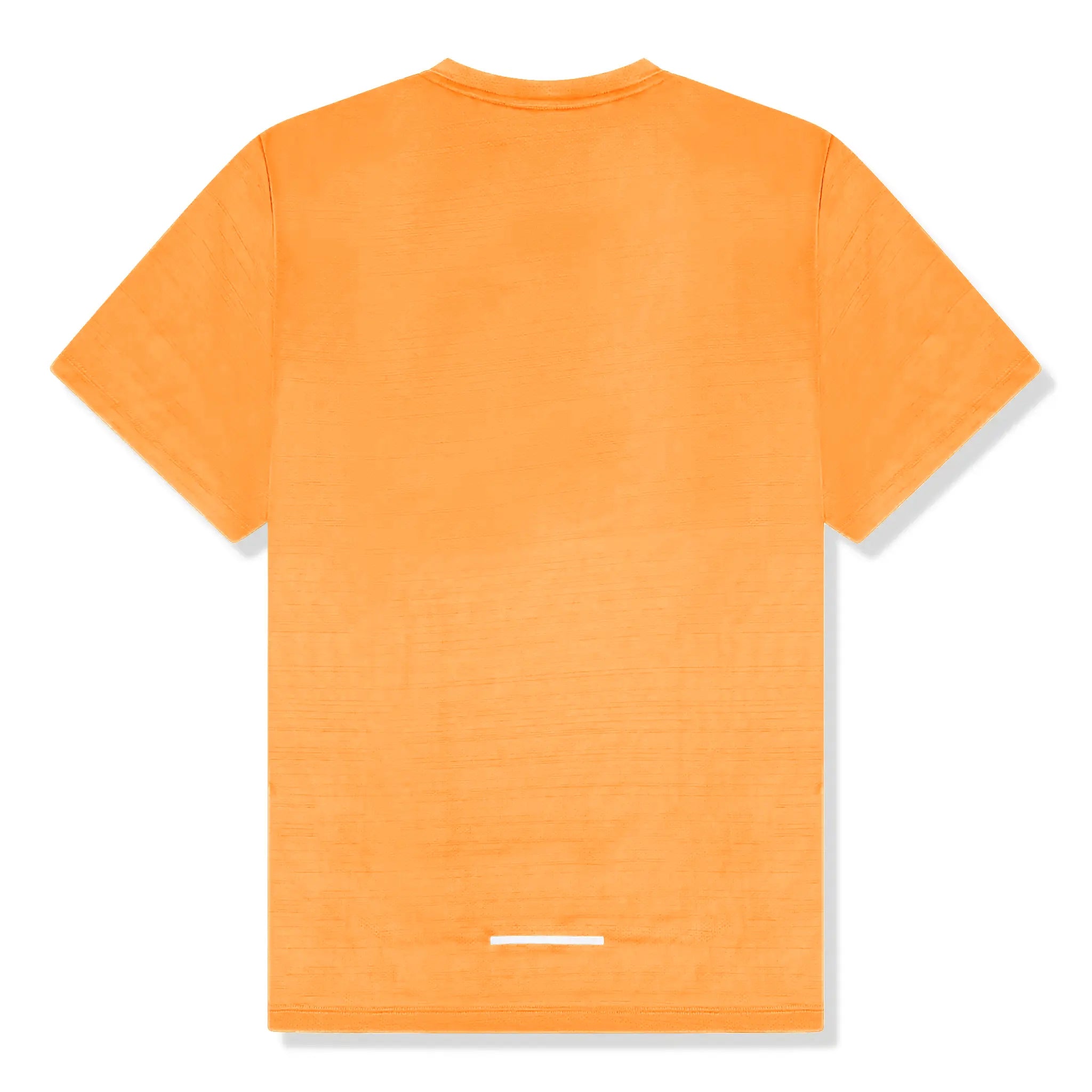 Back view of Nike Dri-FIT 1.0 Orange Miler Running T Shirt AJ7565-871