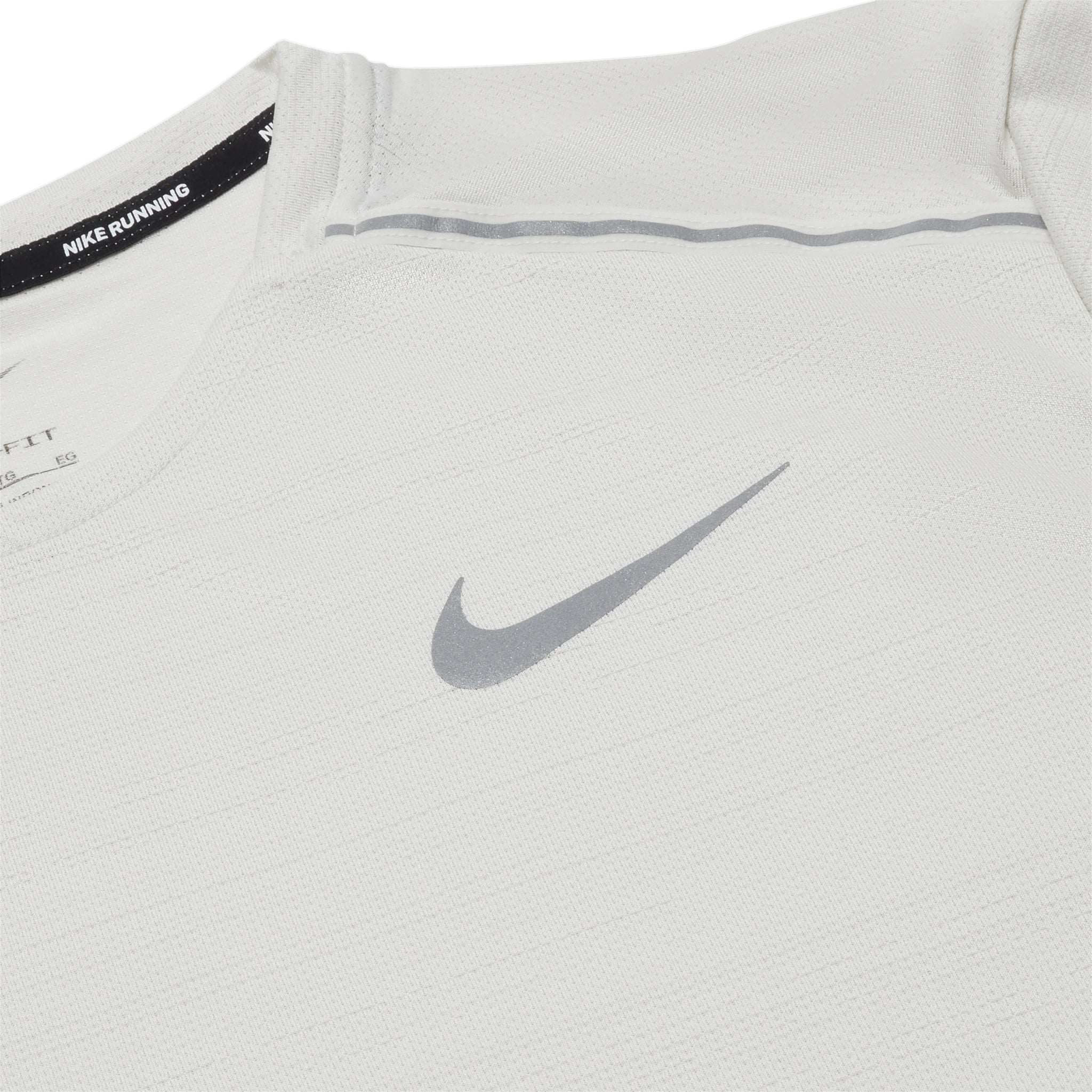 Chest view of Nike Dri-FIT Beige Miler Running T Shirt AJ7566-072