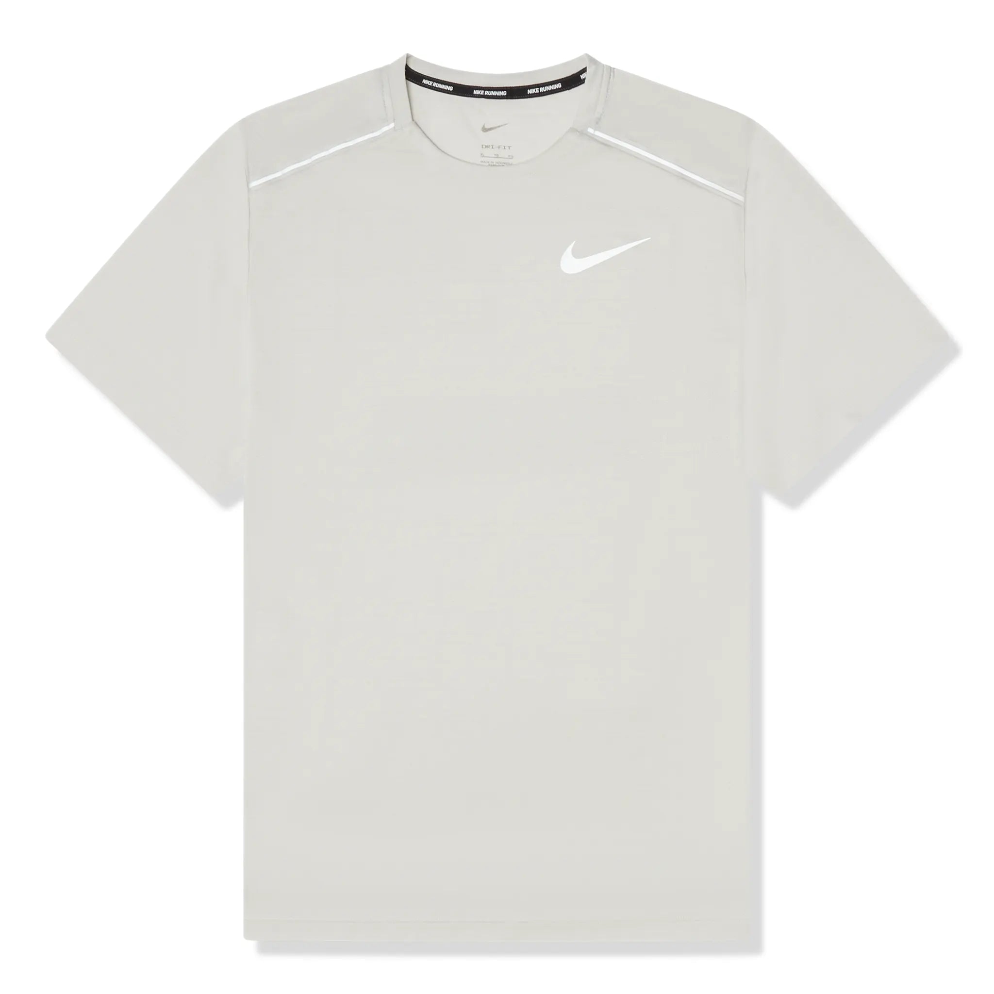 Front view of Nike Dri-FIT Beige Miler Running T Shirt AJ7566-072