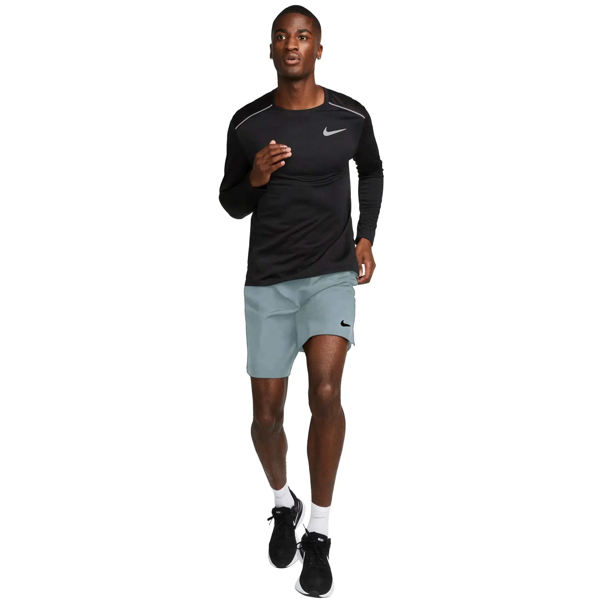Model view of Nike Dri-FIT Grey Training Shorts DM6618-084