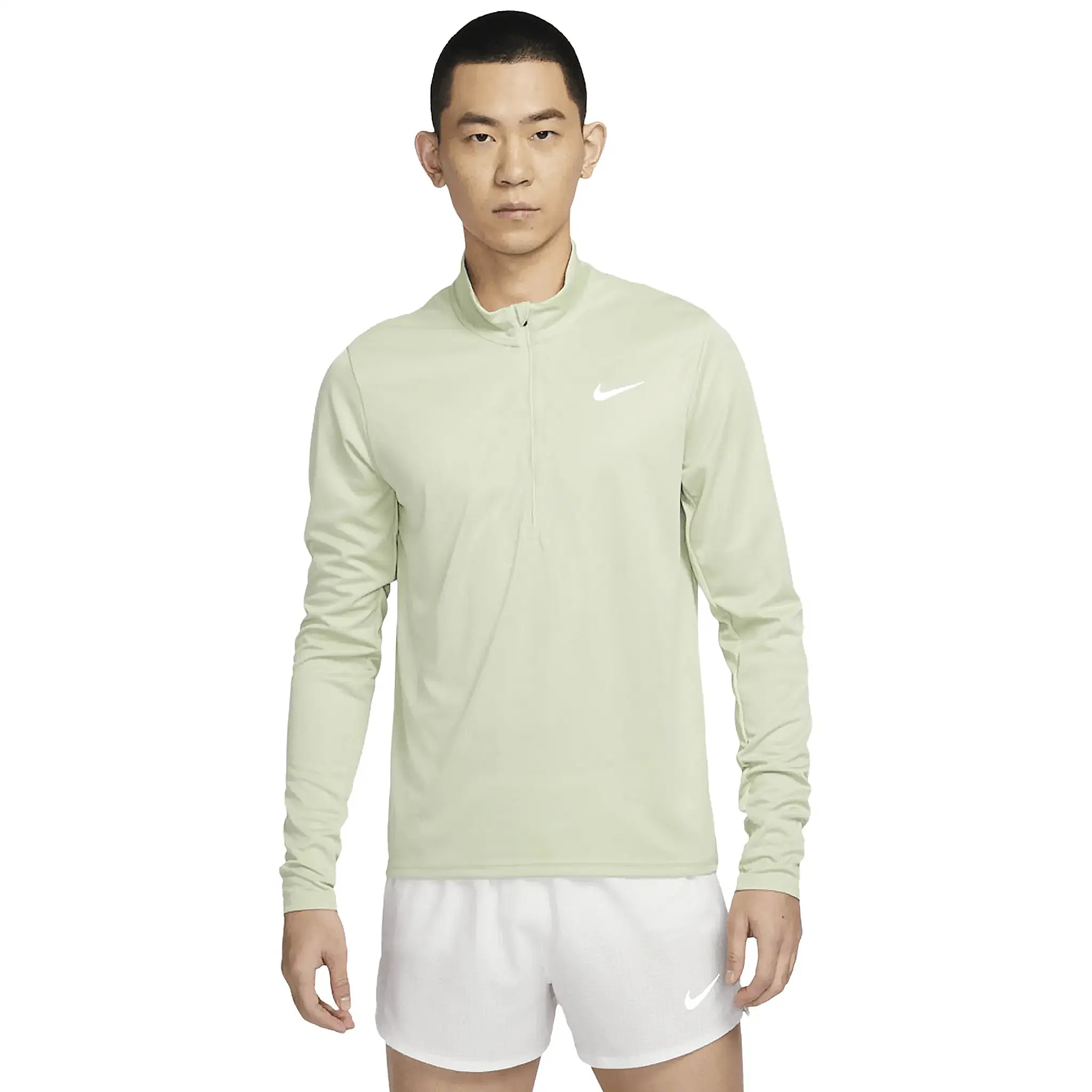 Model Front view of Nike Dri-FIT Olive Aura Half-Zip Training Top FQ2495-361