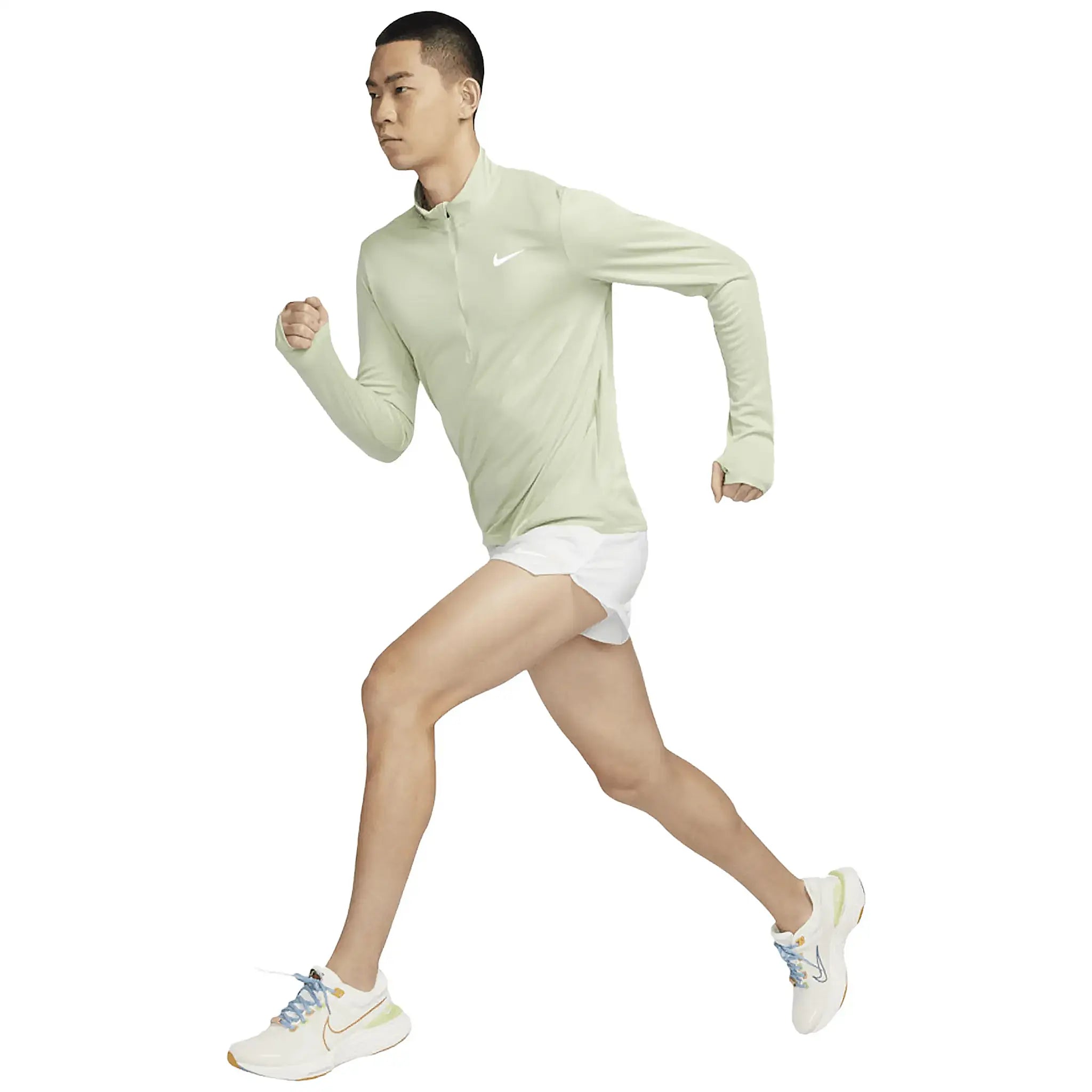 Model Full view of Nike Dri-FIT Olive Aura Half-Zip Training Top FQ2495-361