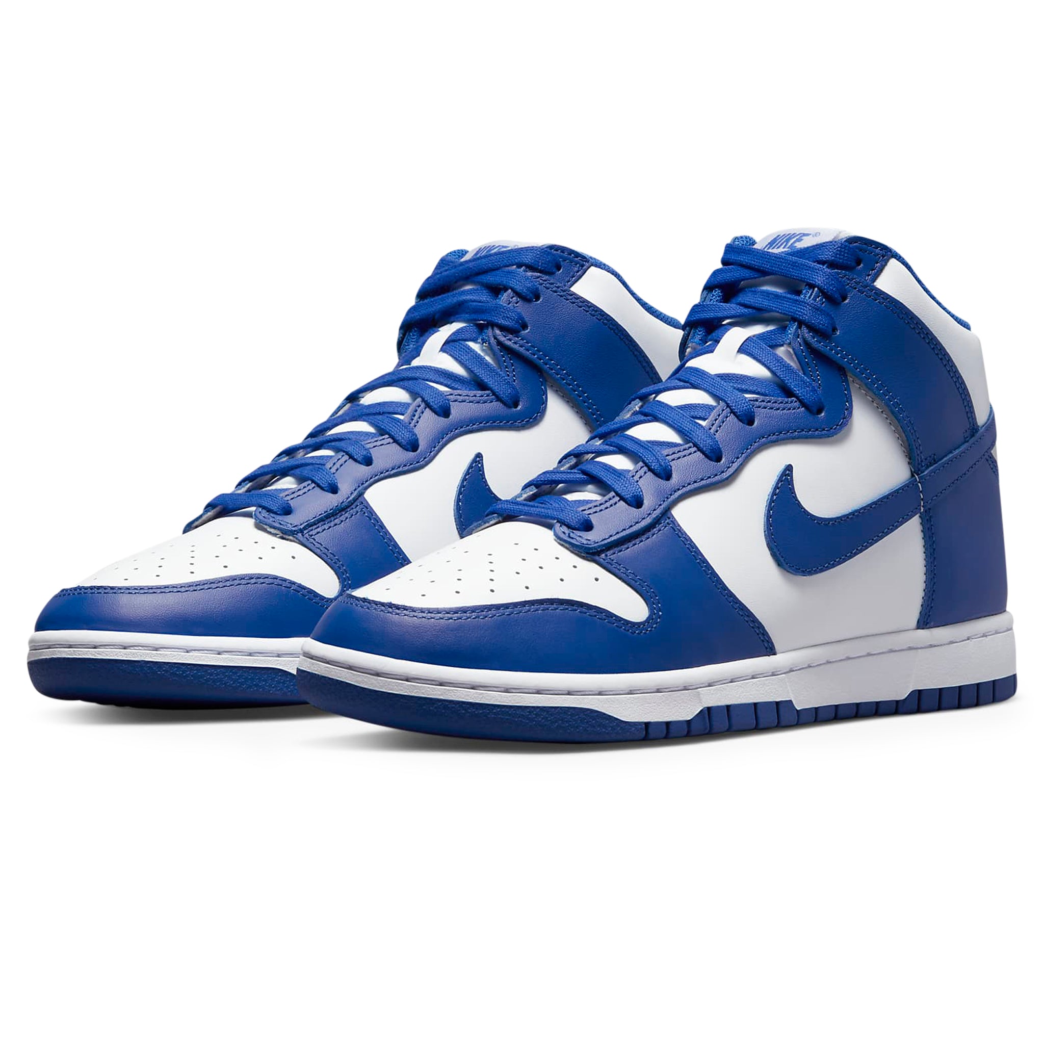 Front side view of Nike Dunk High Game Royal Sneaker DD1399-102