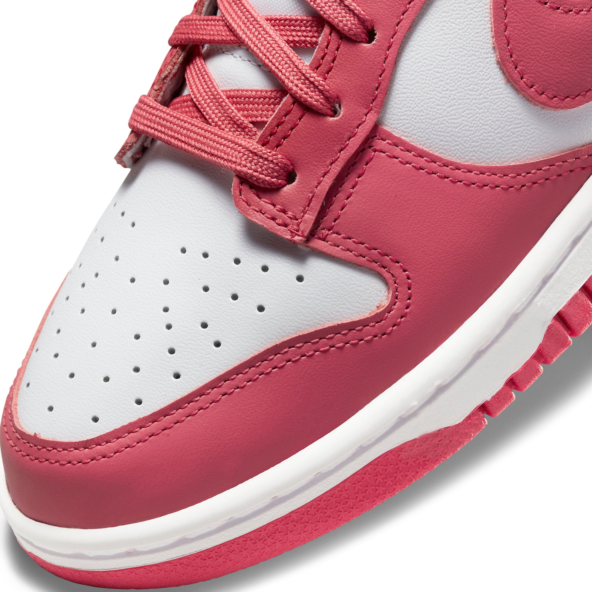 Toe box view of Nike Dunk Low Archeo Pink (W) DD1503-111
