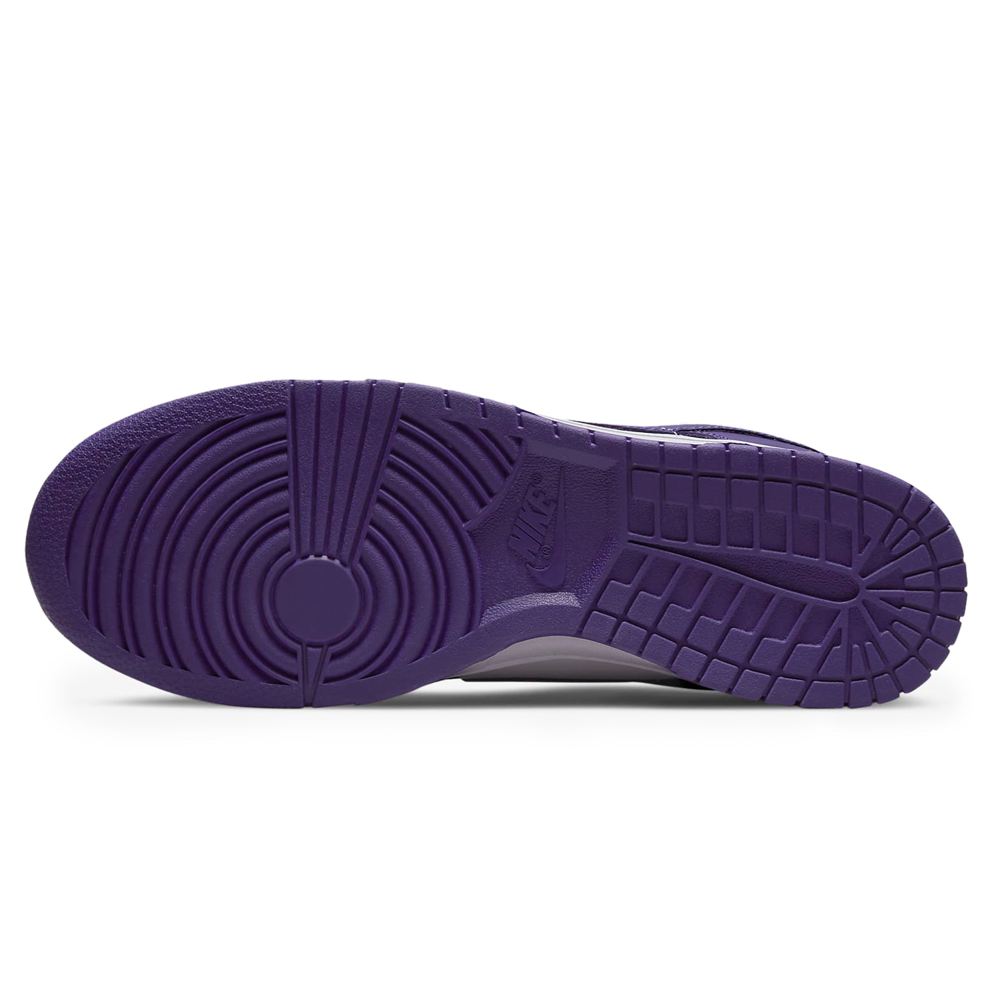 Sole view of Nike Dunk Low Championship Court Purple DD1391-104
