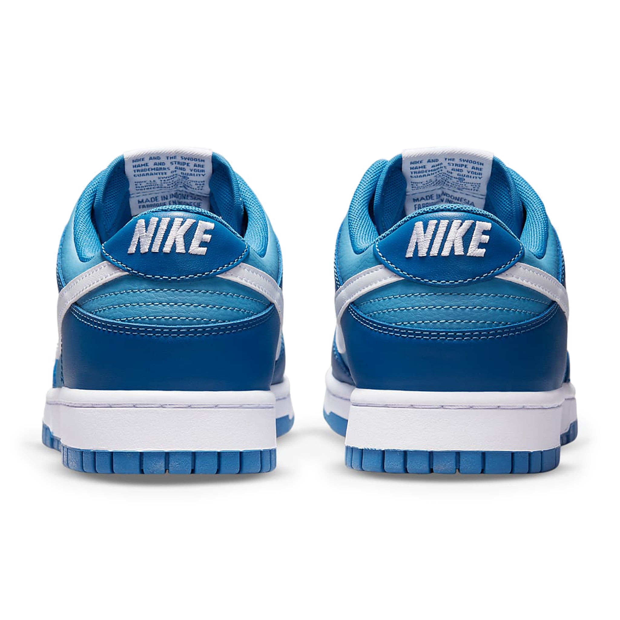 Heel view of Nike Dunk Low Dark Marina Blue DJ6188-400