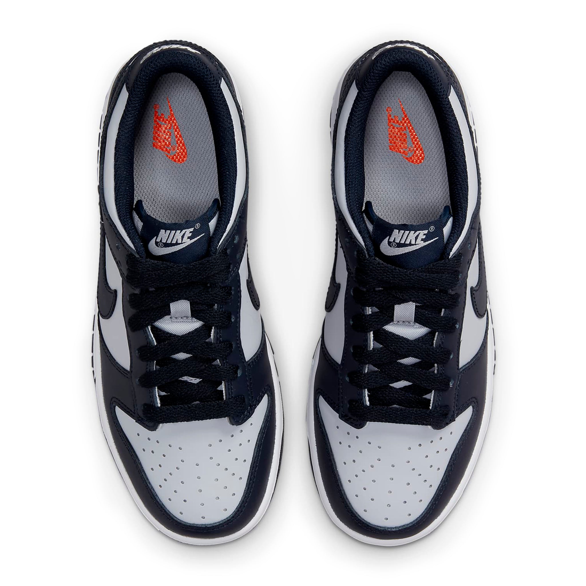 Top down view of Nike Dunk Low Georgetown (2021) (GS) CW1590-004
