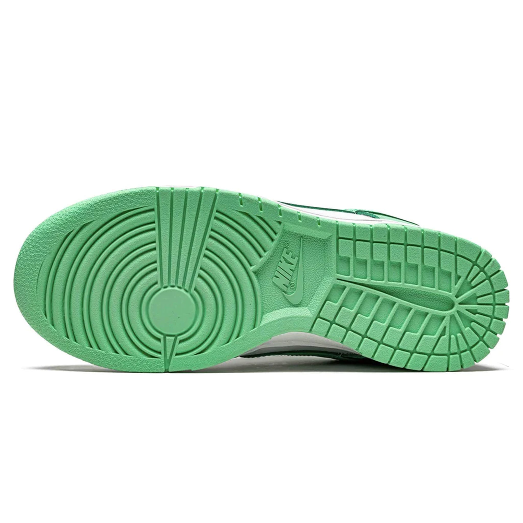 Sole view of Nike Dunk Low Green Glow (W) DD1503-105