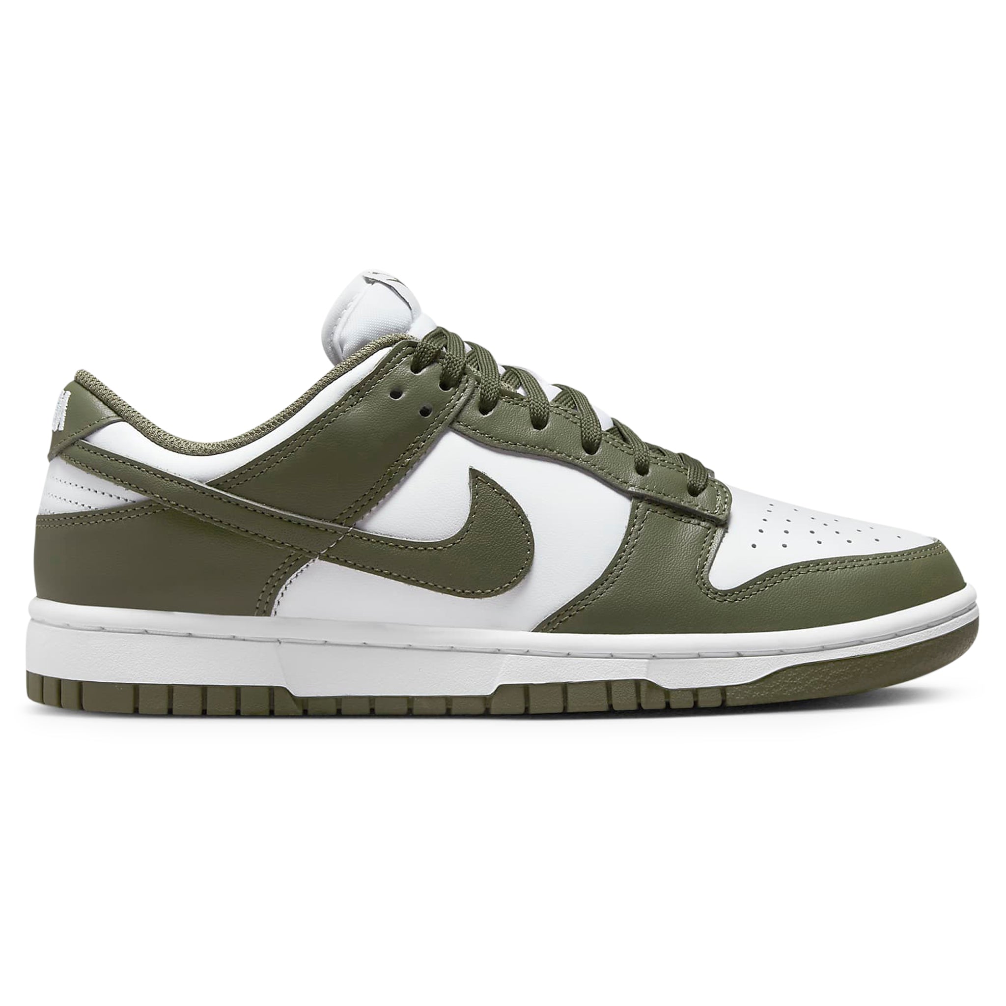 Side view of Nike Dunk Low Medium Olive (W) DD1503-120