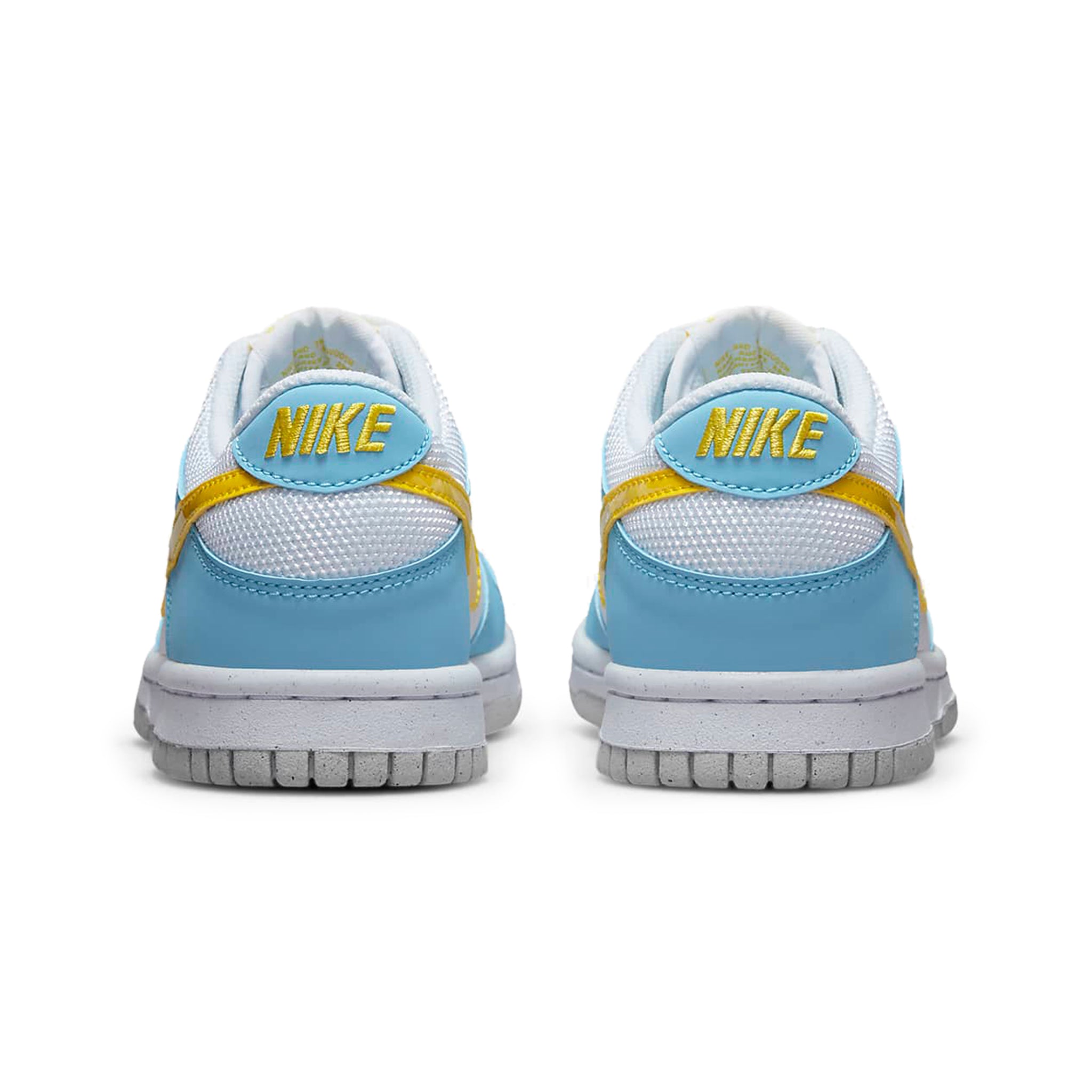 Heel view of Nike Dunk Low Next Nature Homer Simpson (GS) DX3382-400