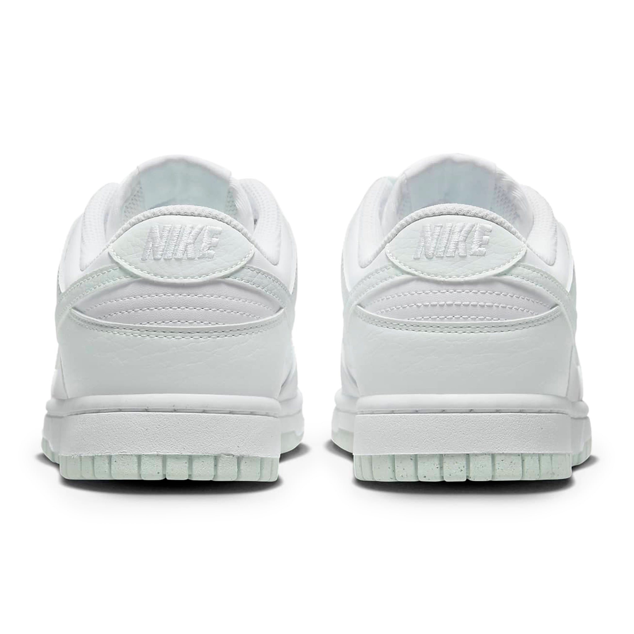 Heel view of Nike Dunk Low Next Nature White Mint (W) DN1431-102
