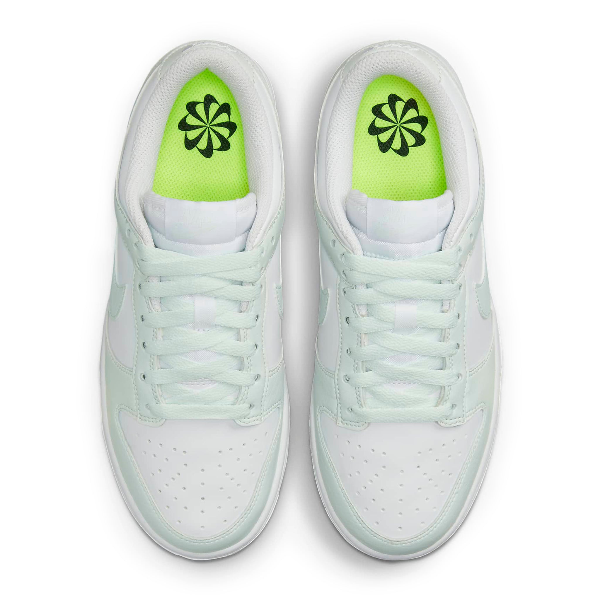 Top down view of Nike Dunk Low Next Nature White Mint (W) DN1431-102