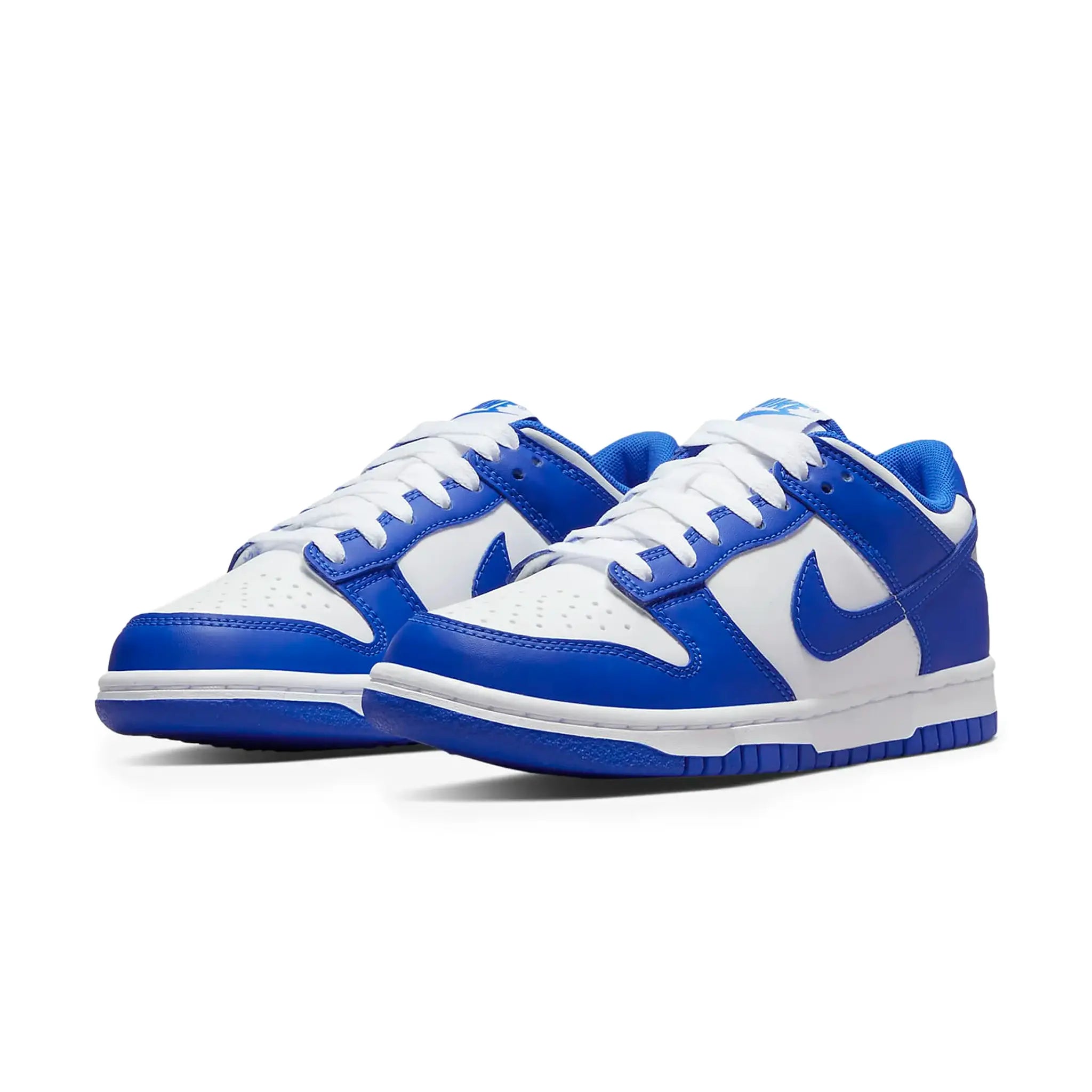 Front side view of Nike Dunk Low Racer Blue (GS) DV7067-400