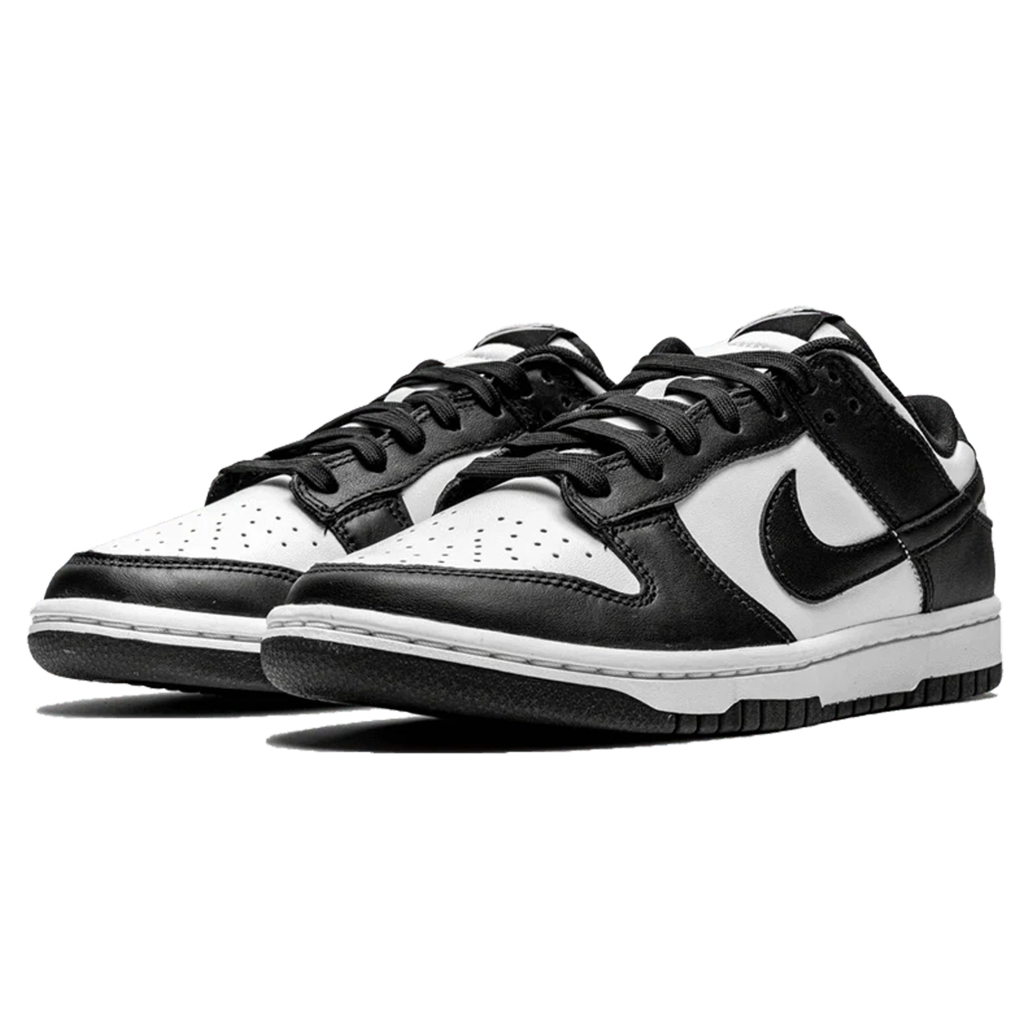 Front side view of Nike Dunk Low Retro Black 2021 DD1391-100