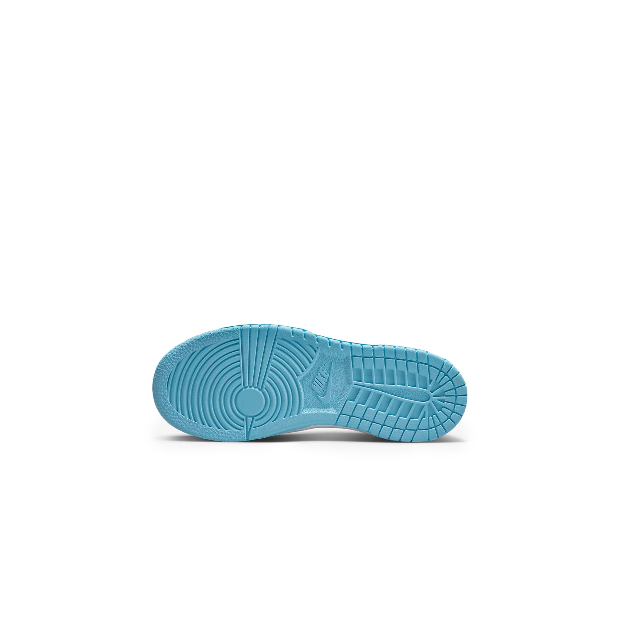 Sole view of Nike Dunk Low Retro QS Flash White Argon Blue Flash (PS) DV2635-400