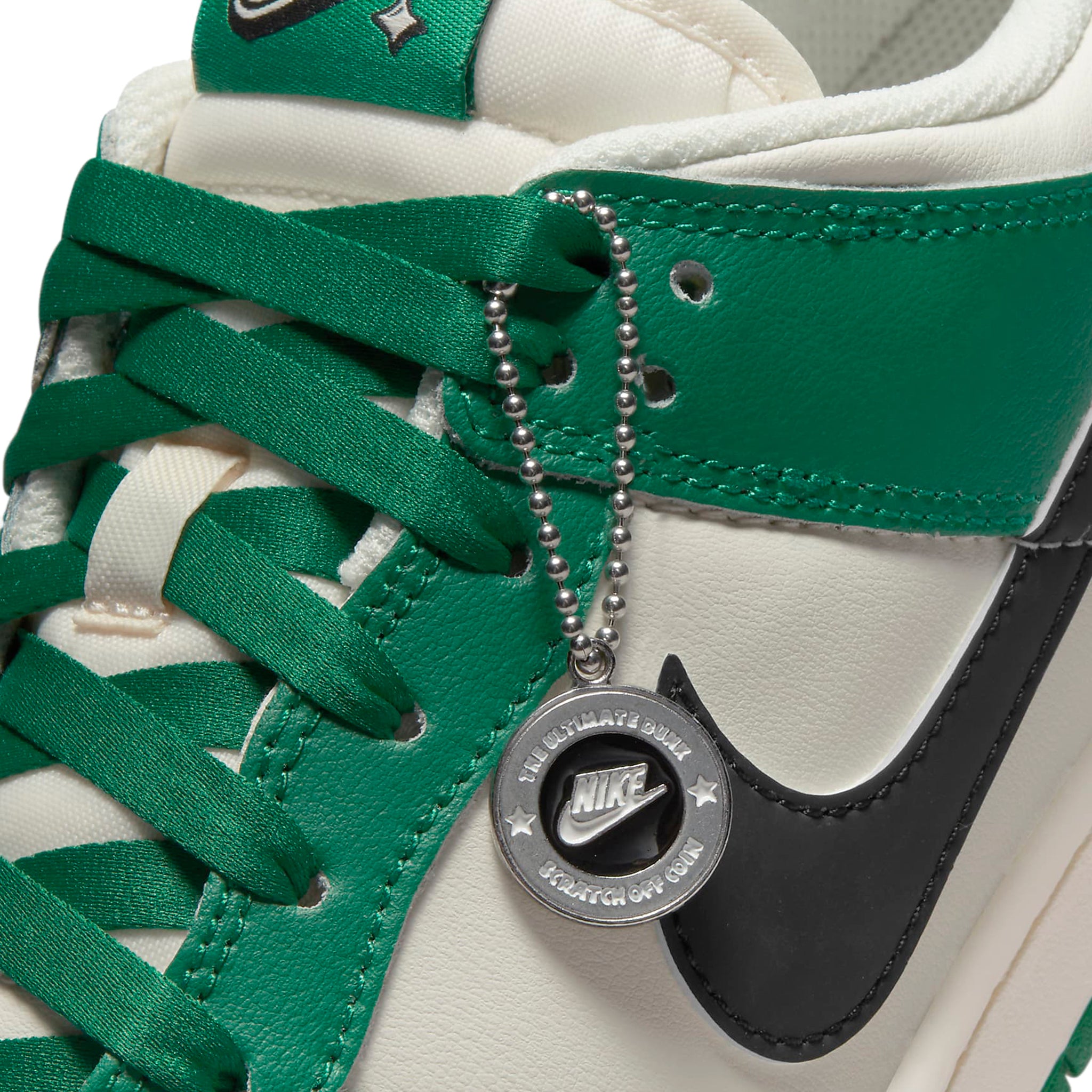 Logo view of Nike Dunk Low SE Lottery Pack Malachite Green DR9654-100