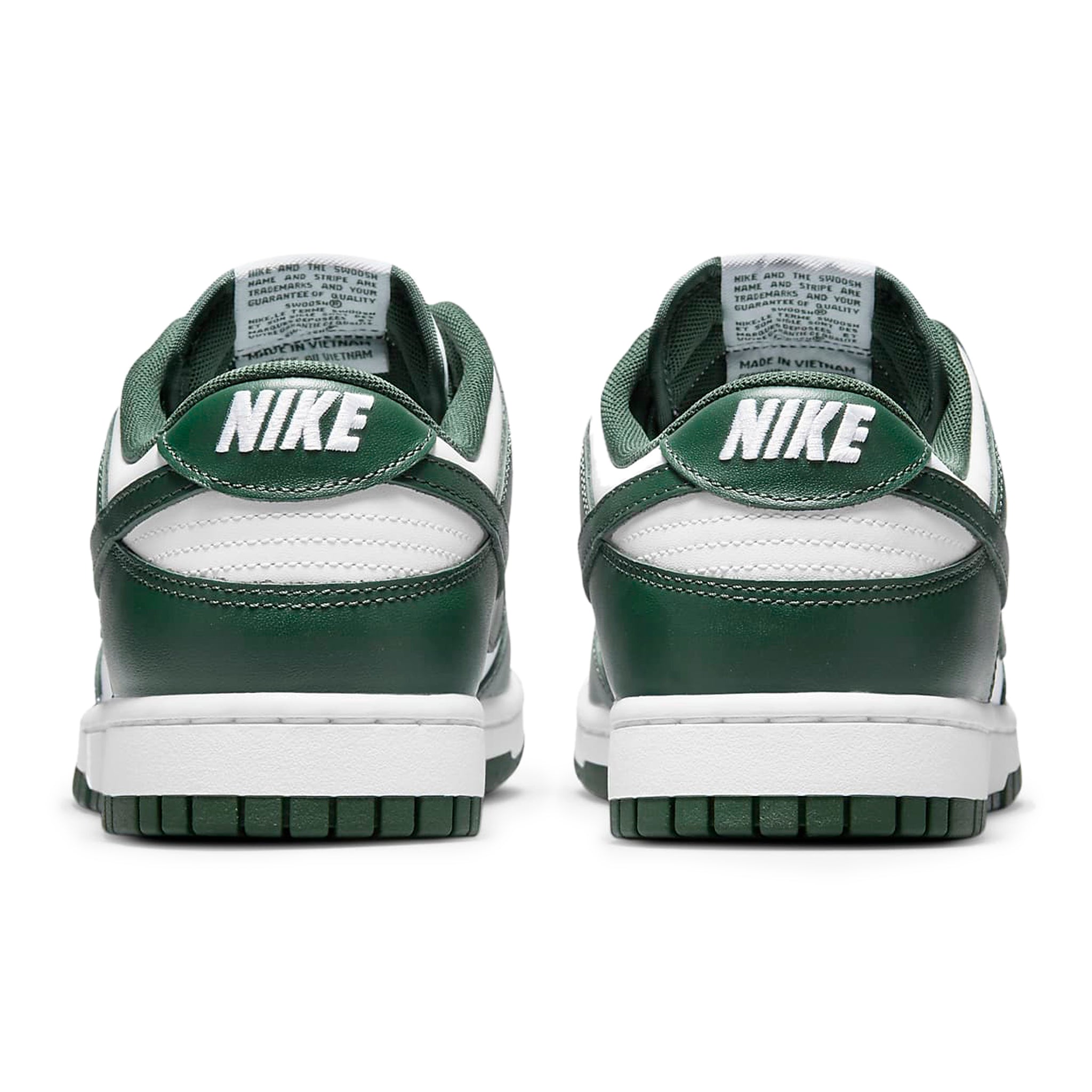 Heel view of Nike Dunk Low Spartan Green (2021) DD1391-101