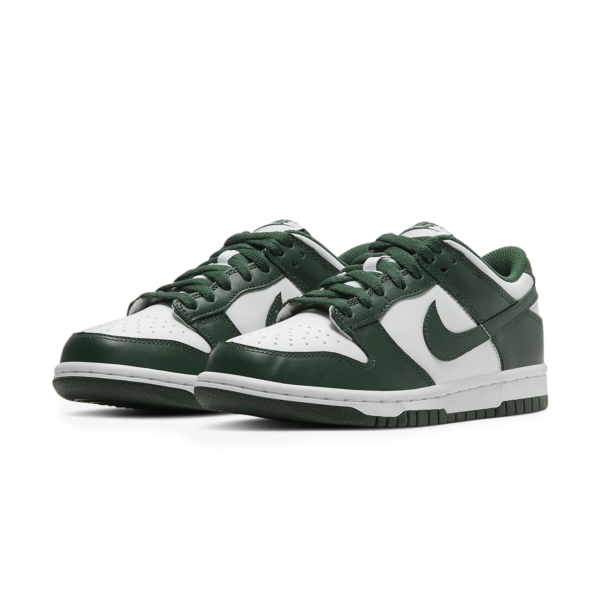 Front side view of Nike Dunk Low Spartan Green (2021) (GS) CW1590-102