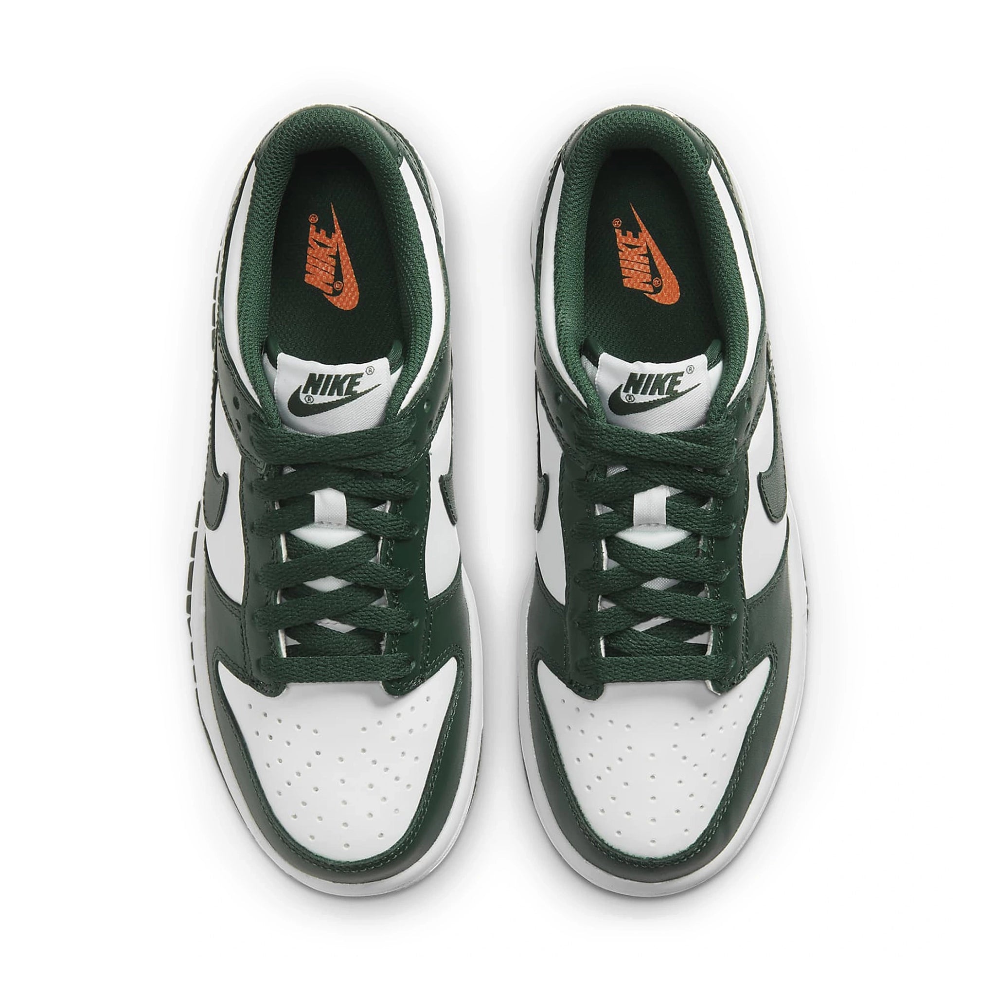 Top view of Nike Dunk Low Spartan Green (2021) (GS) CW1590-102