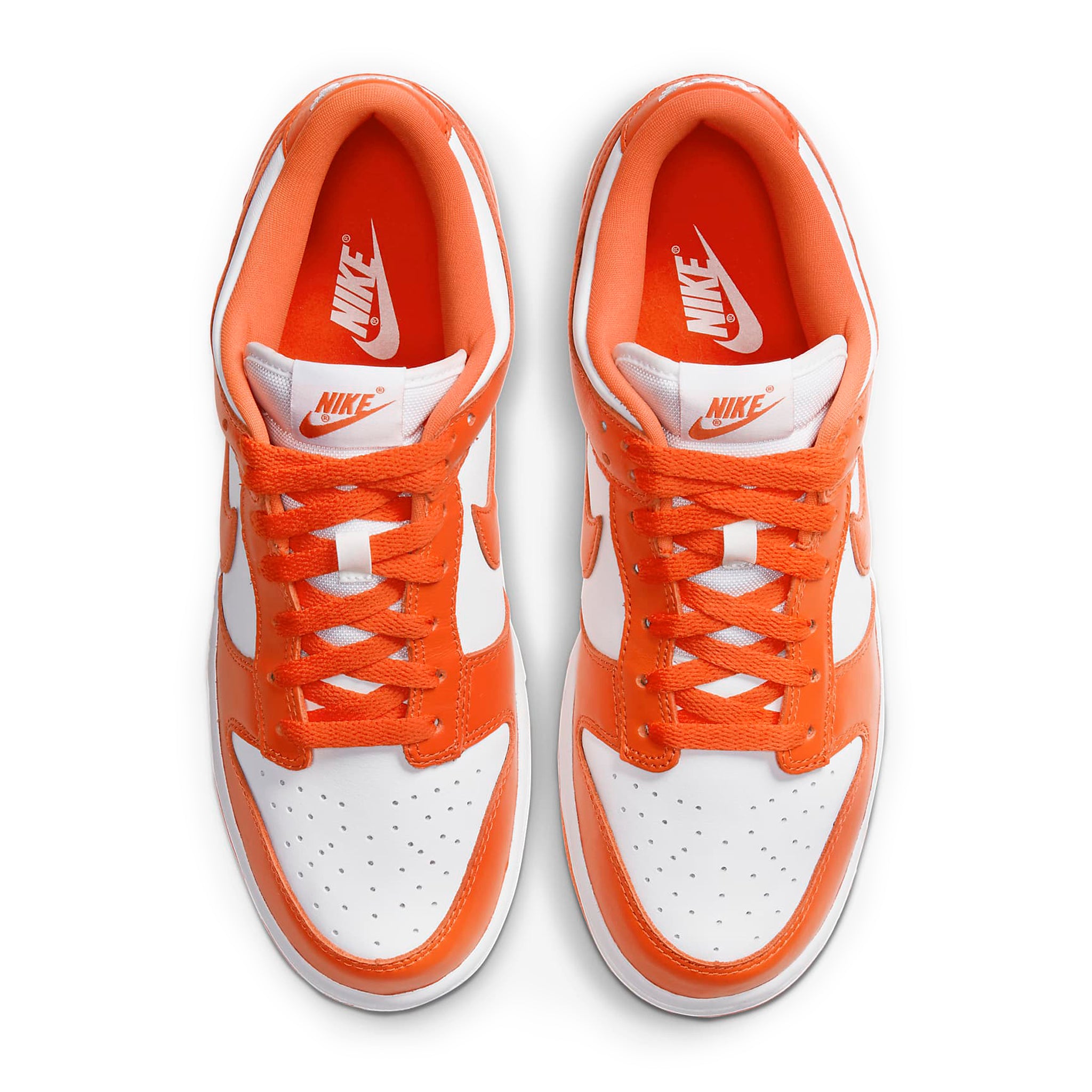 Top down view of Nike Dunk Low Syracuse (2020/2022) CU1726-101
