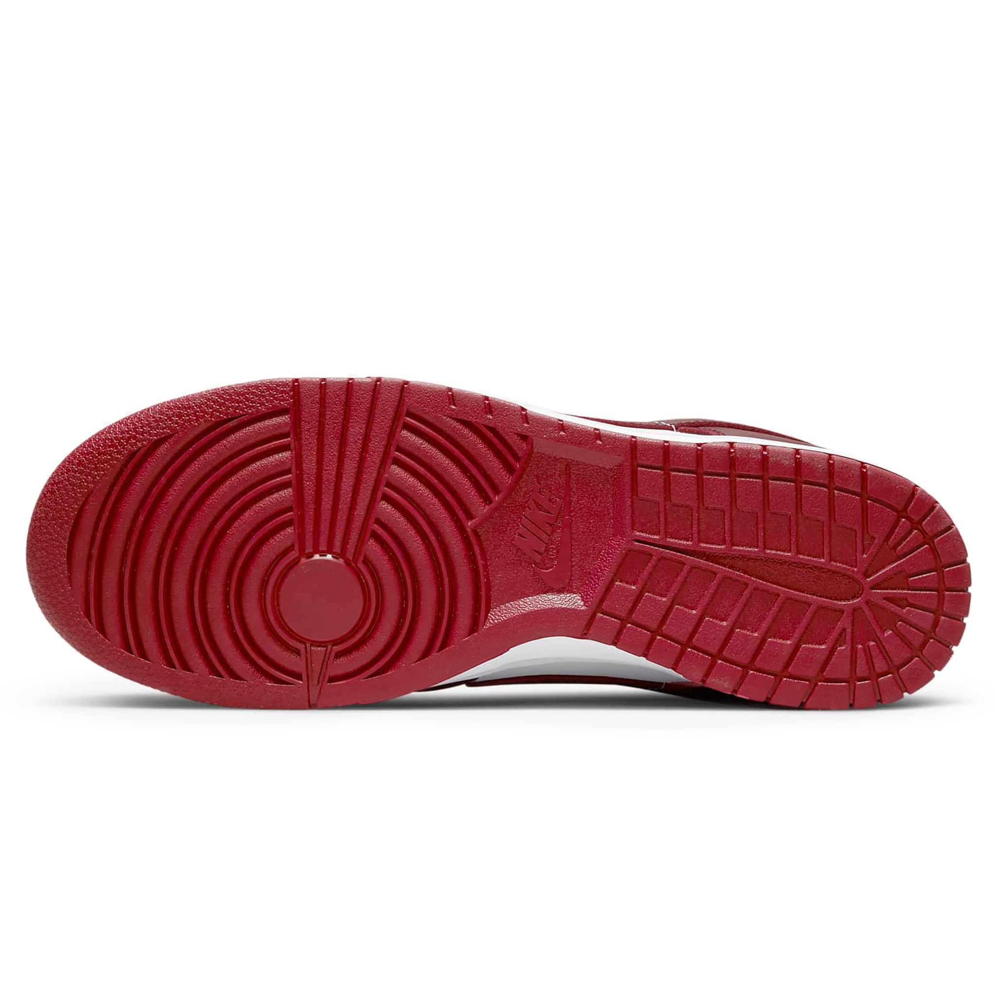 Sole view of Nike Dunk Low Team Red D1391-601
